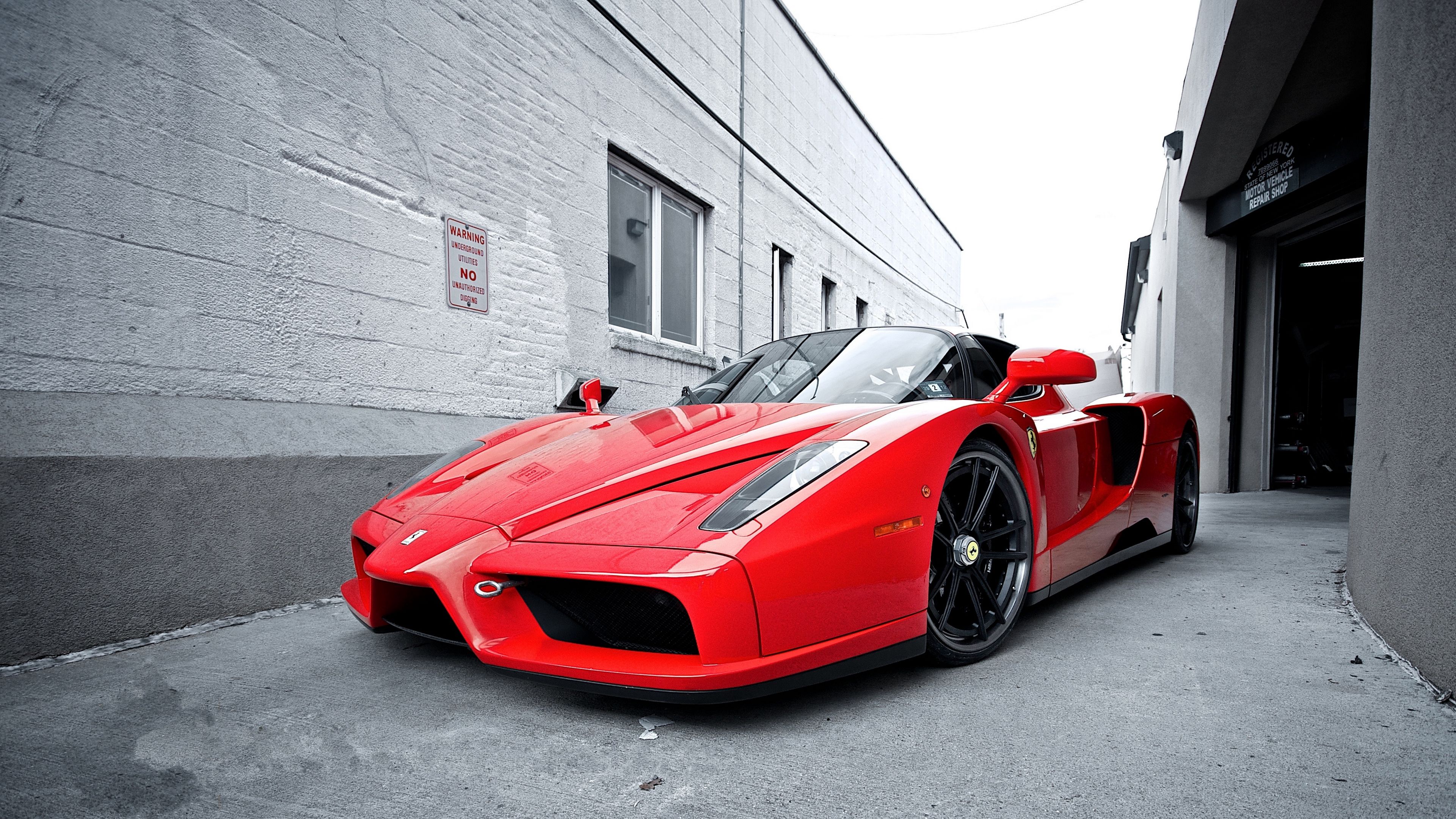 red, street, ferrari, ferrari enzo, 4k, HD Wallpaper