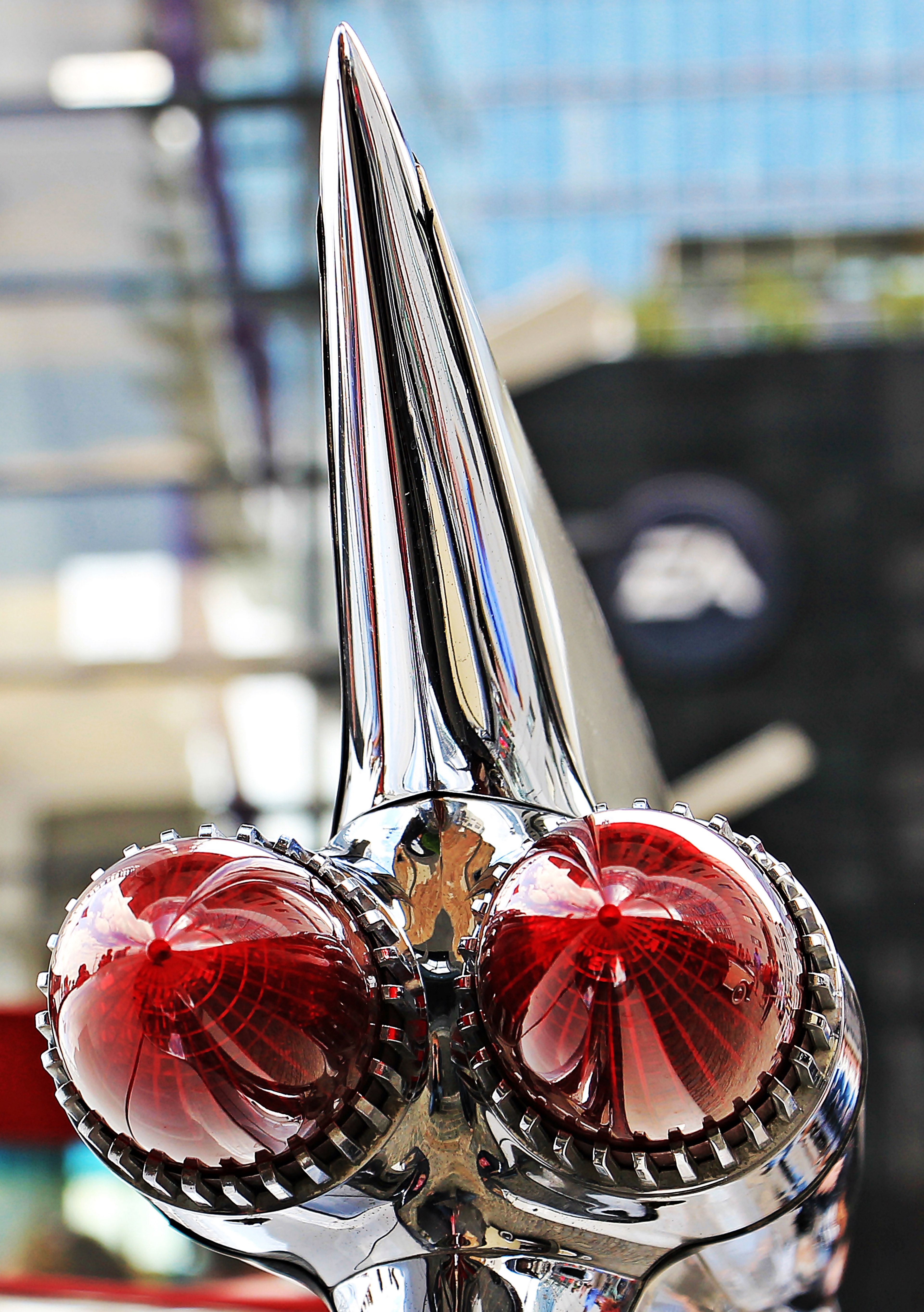 tailfin cadillac rear lights oldtimer vehicle usa 4k, Phone HD Wallpaper