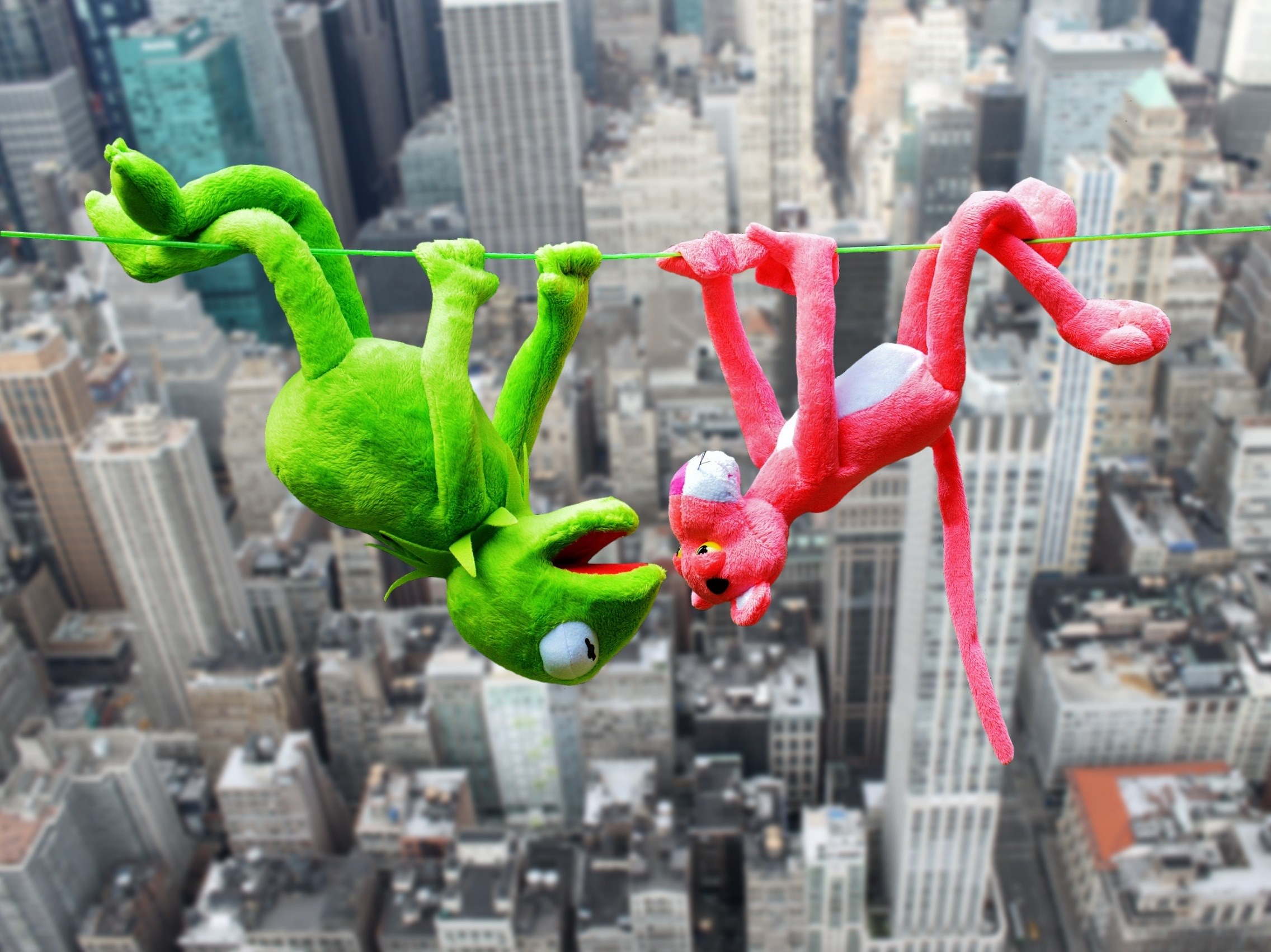 the pink panter plush toys kermit high ropes height 4k, HD Wallpaper