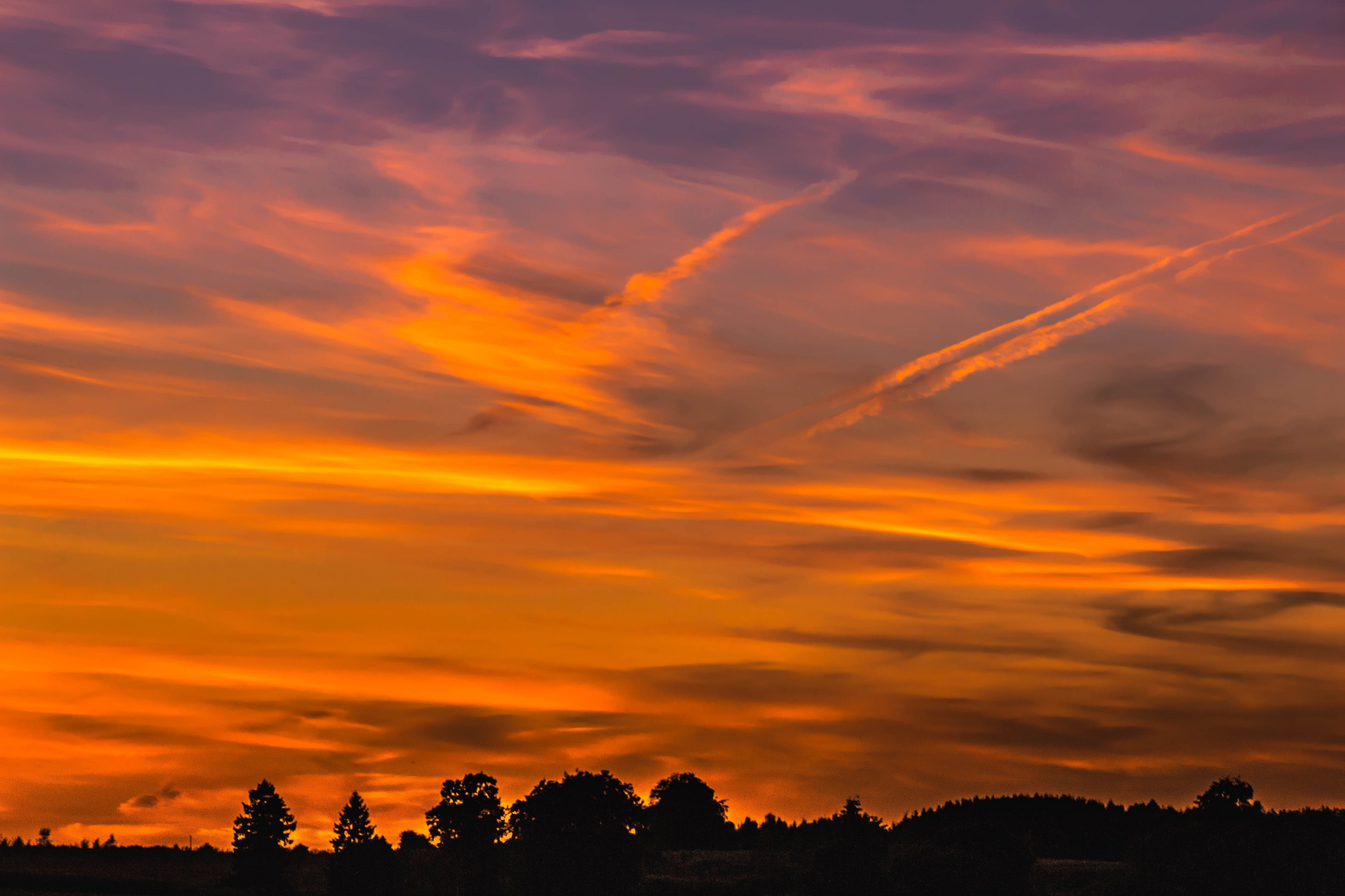 sunset clouds sky evening sky abendstimmung 4k, HD Wallpaper