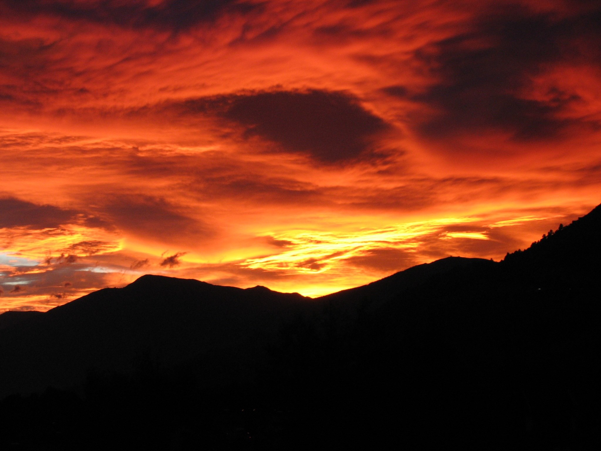 sunset afterglow föhnstimmung föhn clouds red 4k, HD Wallpaper