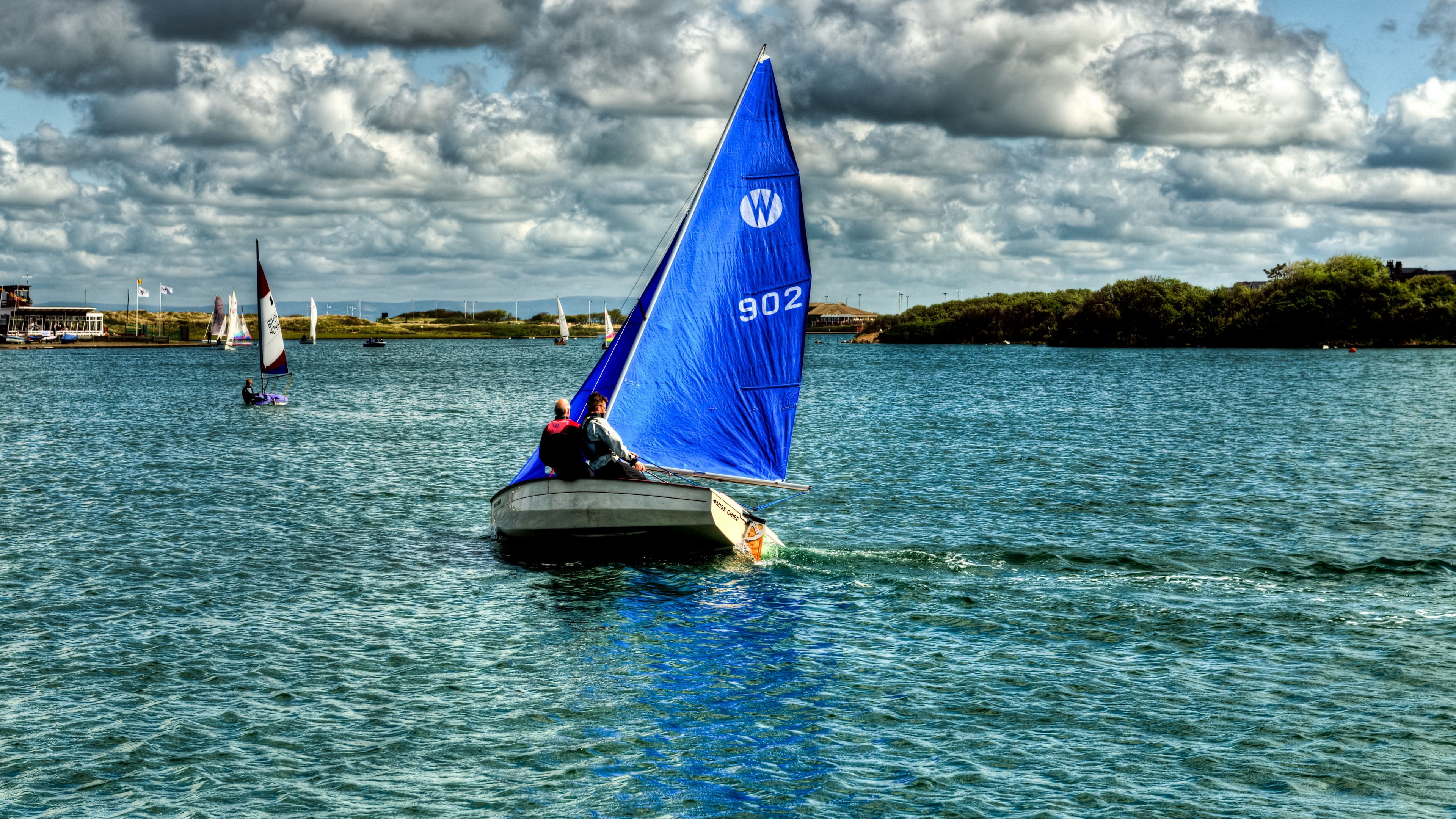 ships, sailing, england, sky, lake, 4k, HD Wallpaper