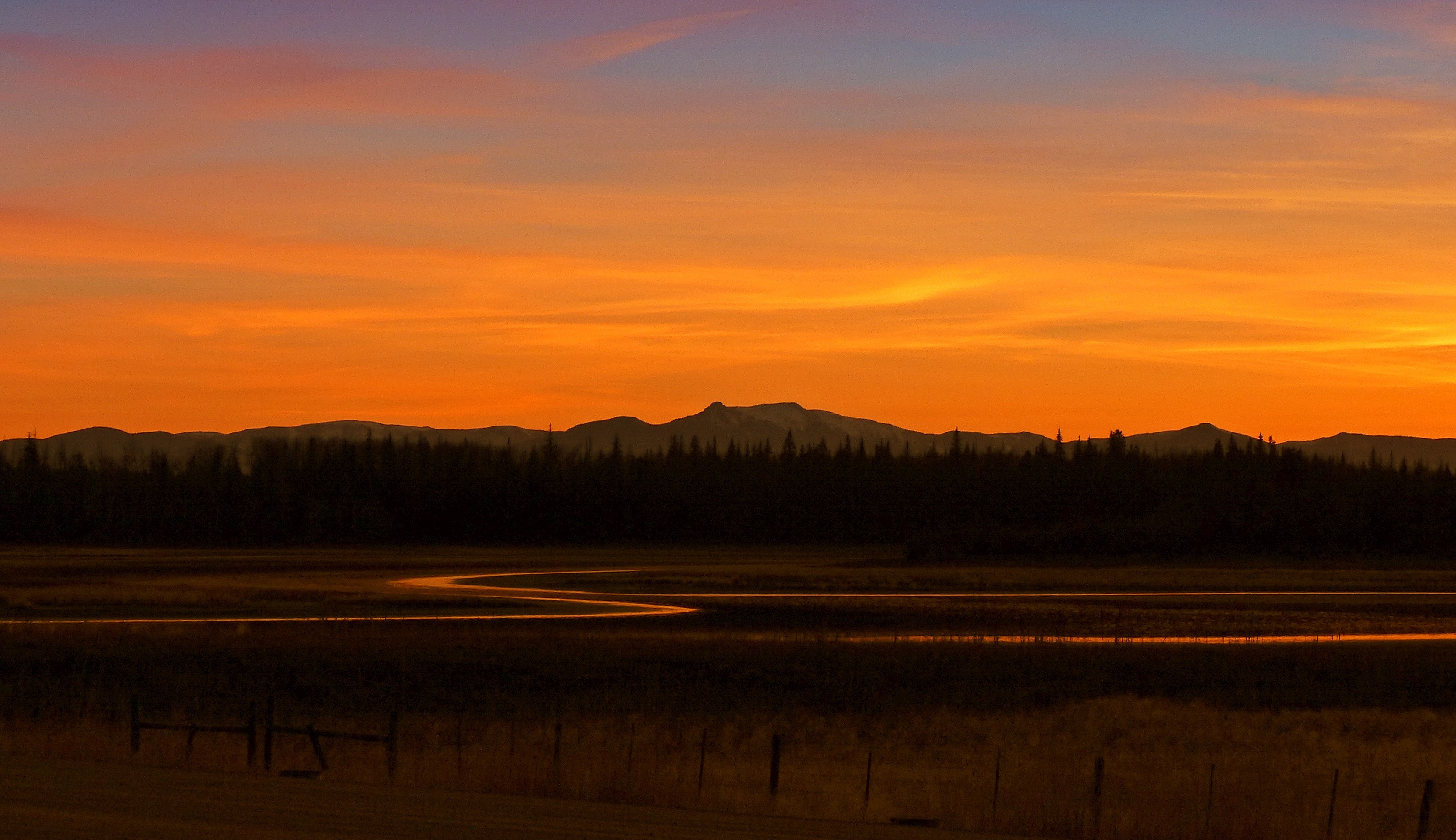 sunset beautiful landscape scenery mountain lake 4k, HD Wallpaper