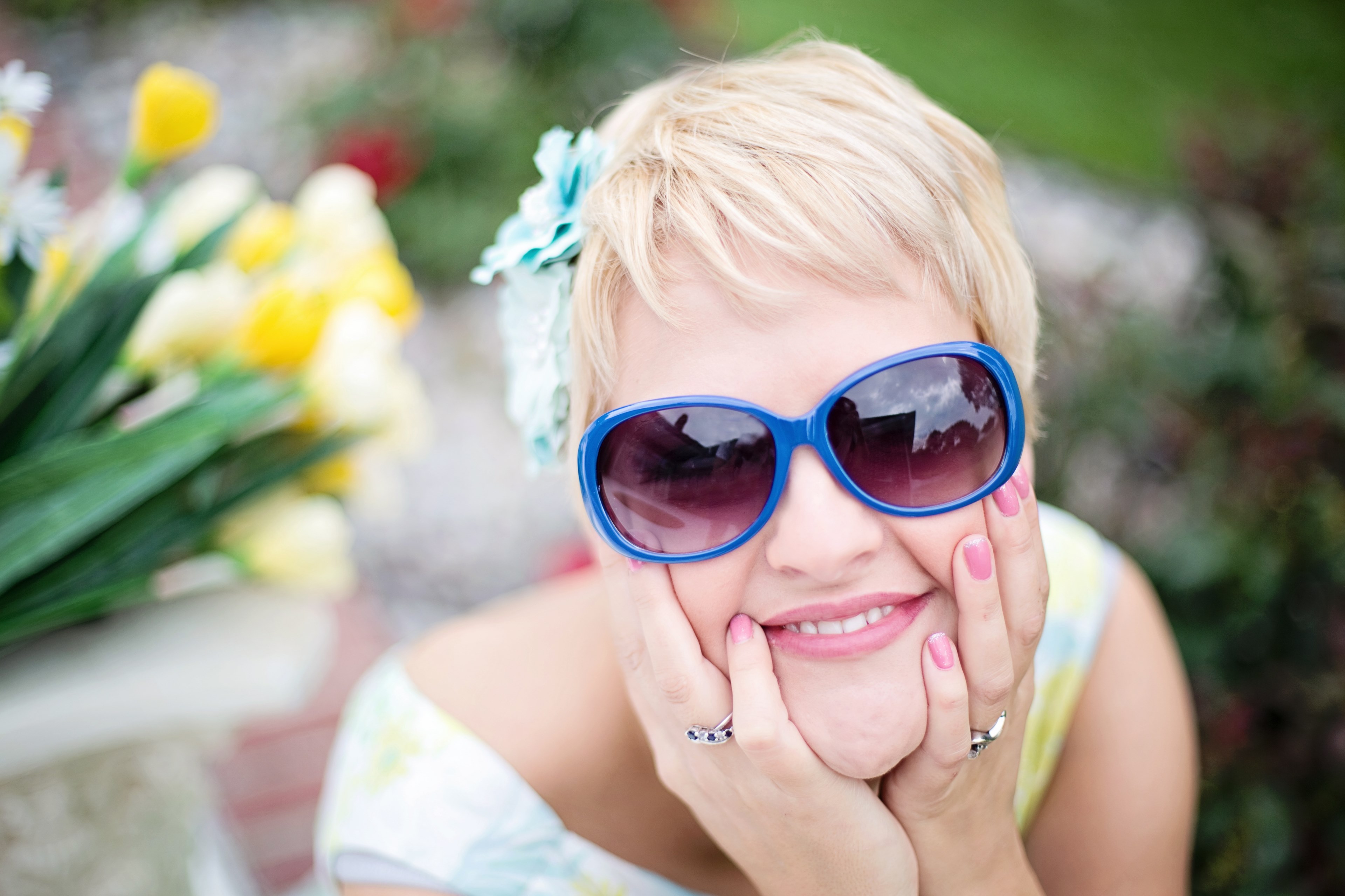 sunglasses summer pretty young woman happy shades 4k, HD Wallpaper