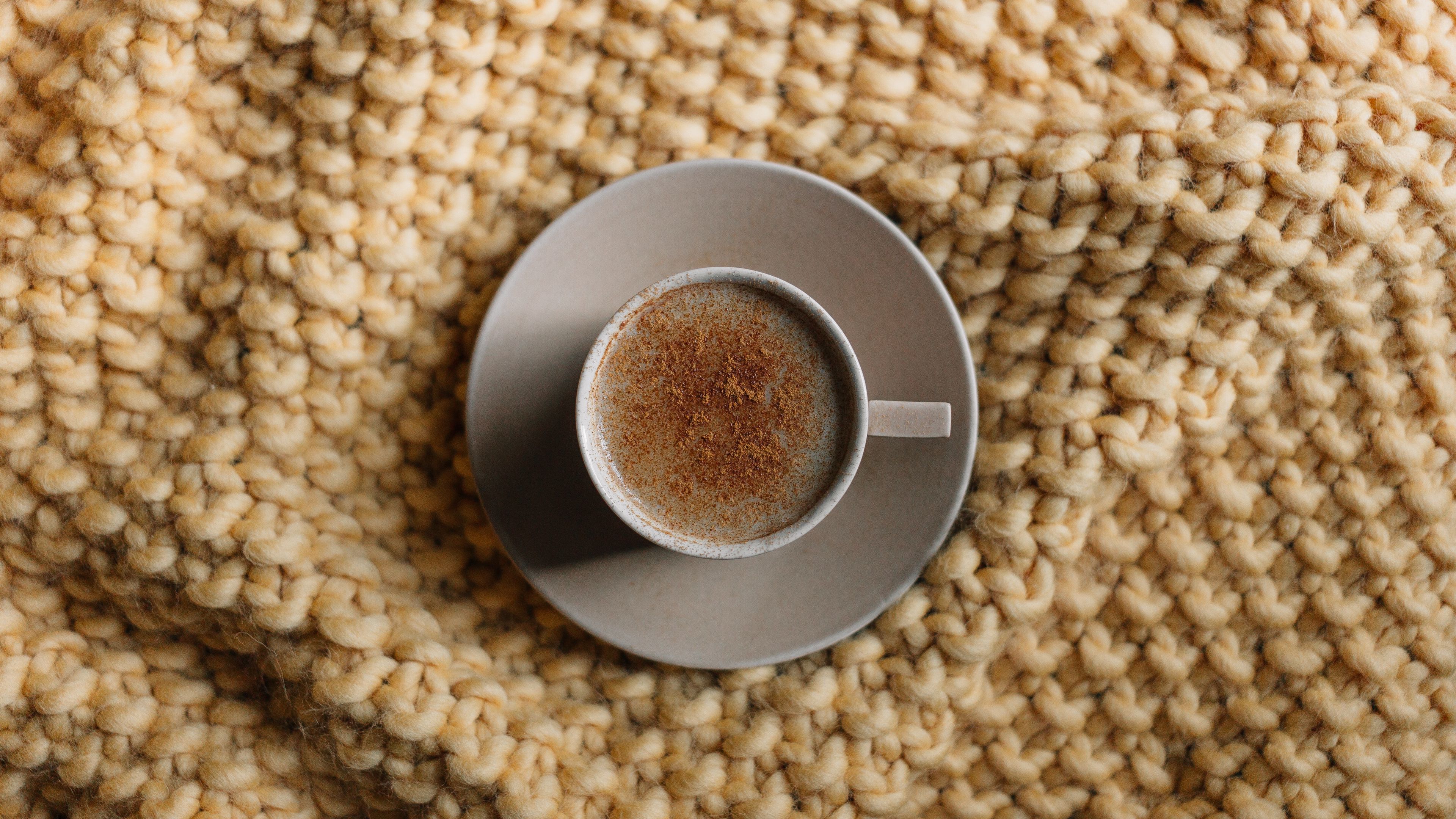 coffee, cup, cinnamon, aerial view, 4k, HD Wallpaper