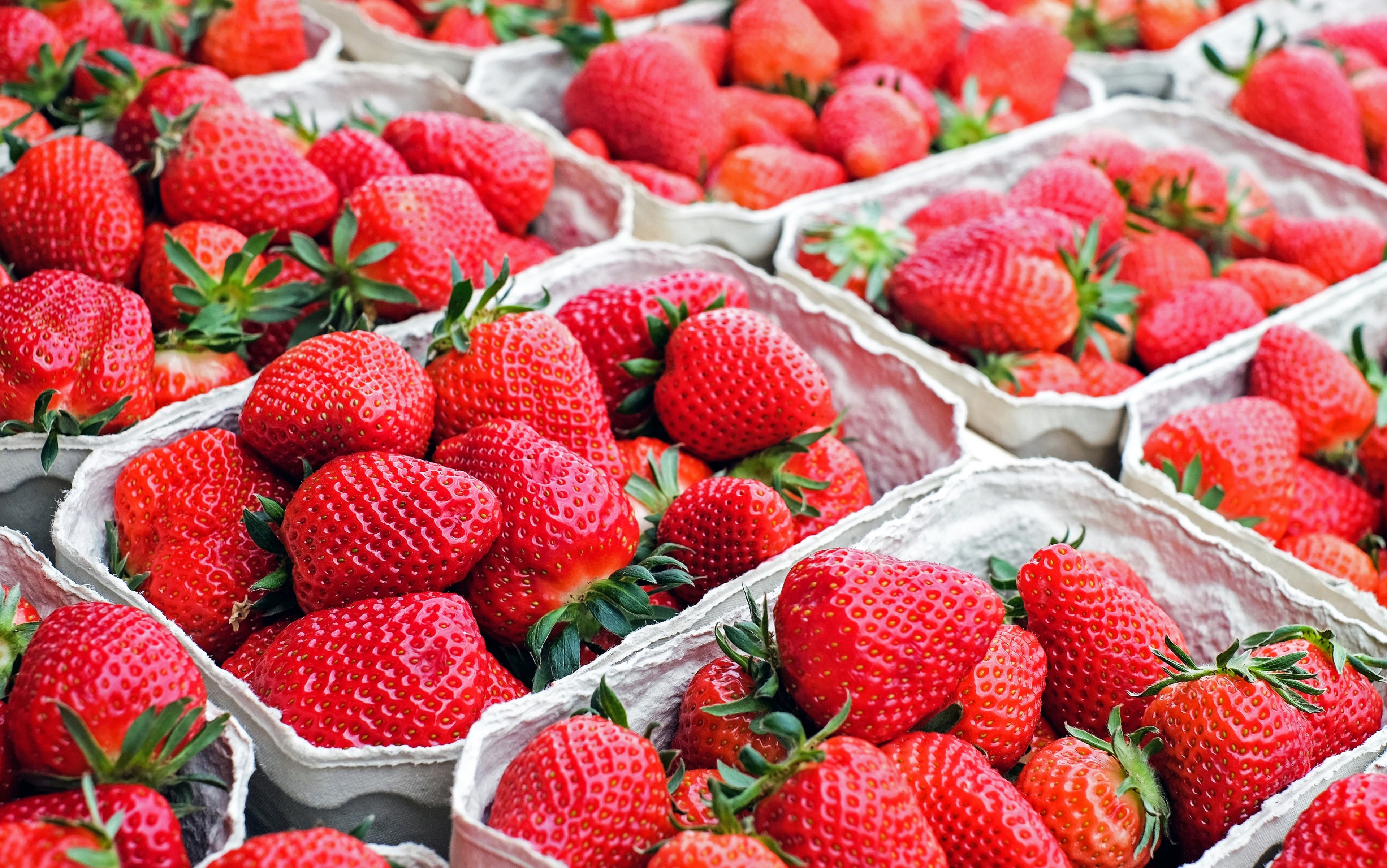 strawberries fruit red sweet fruits market 4k, HD Wallpaper