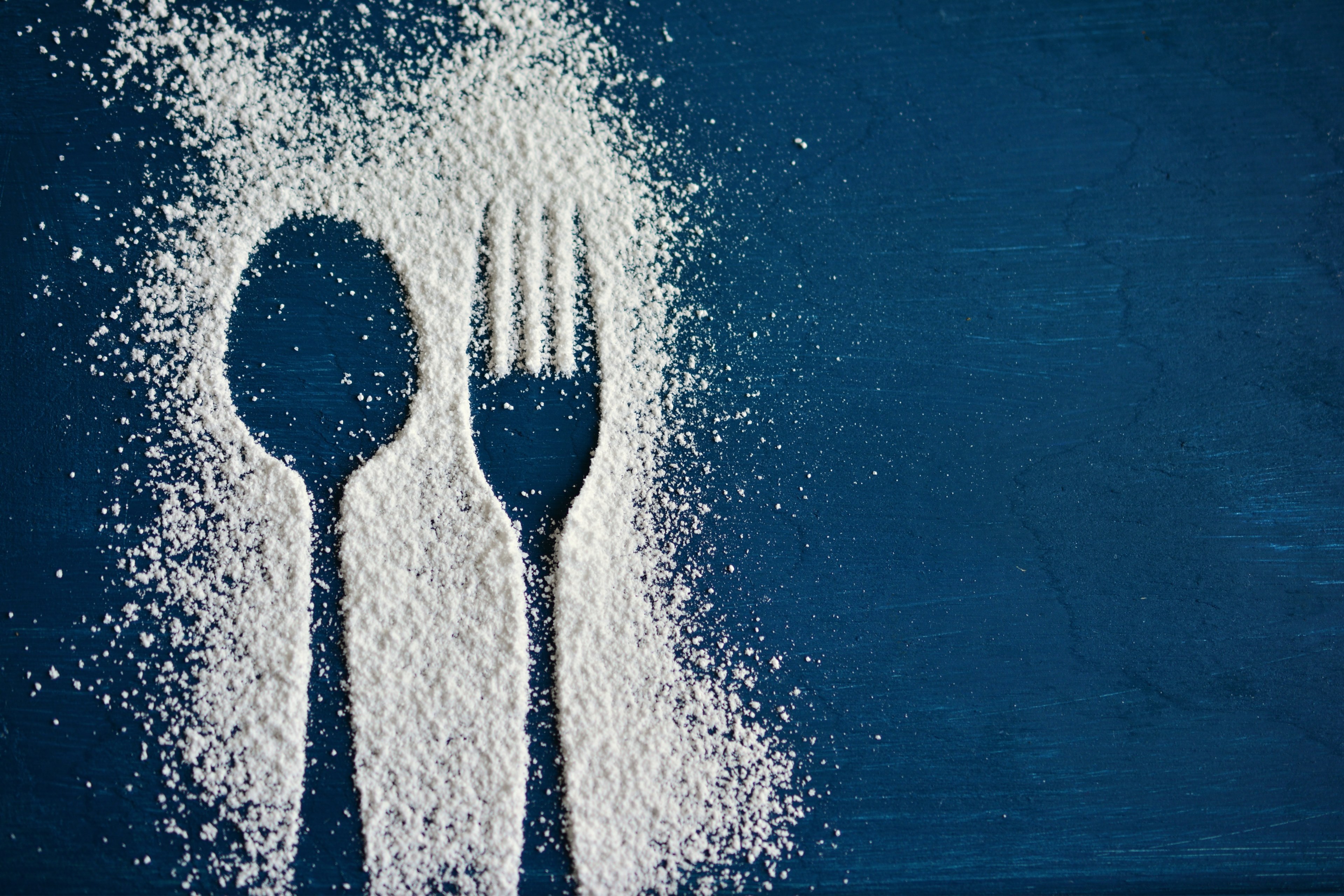 spoon fork cutlery icing sugar silhouette eat 4k, HD Wallpaper