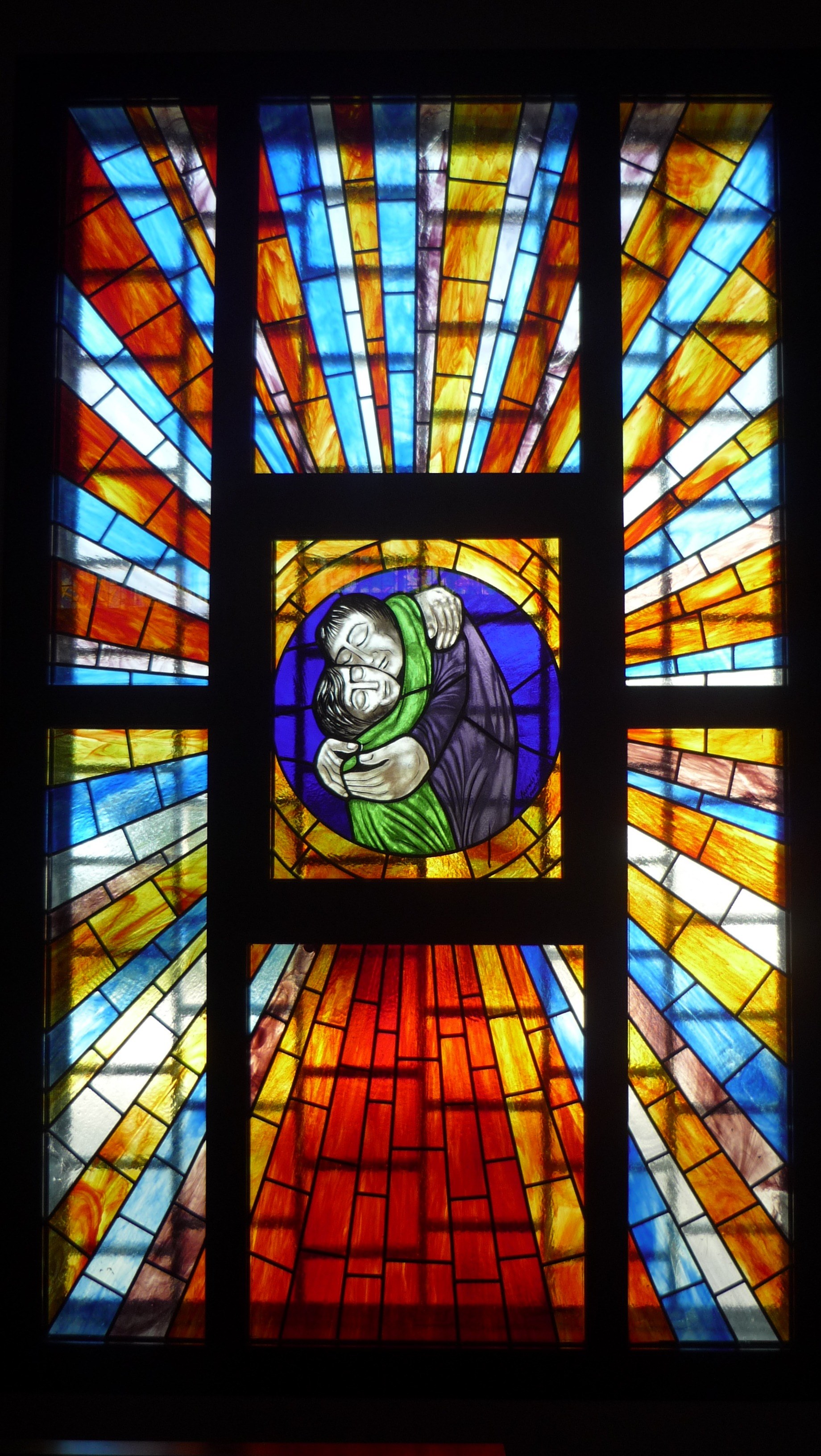 stained glass window church parish penumbra light 4k, Phone HD Wallpaper