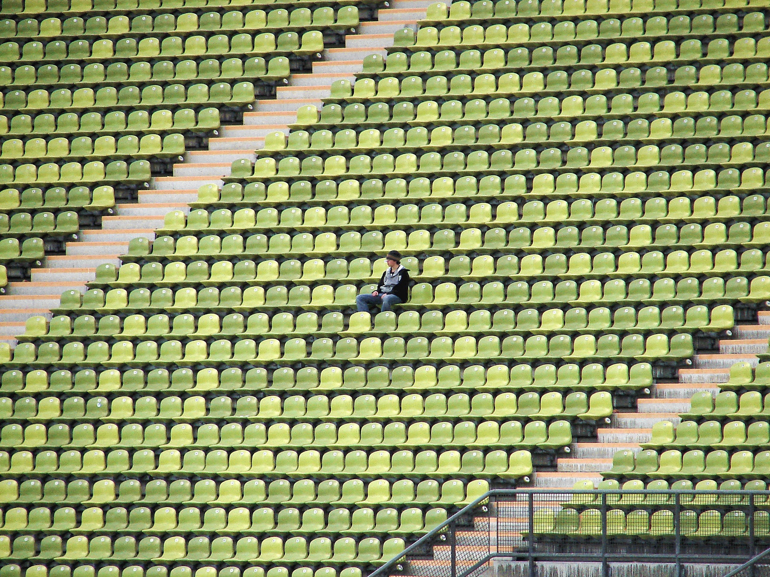 stadium football viewers olympic stadium lonely 4k, HD Wallpaper