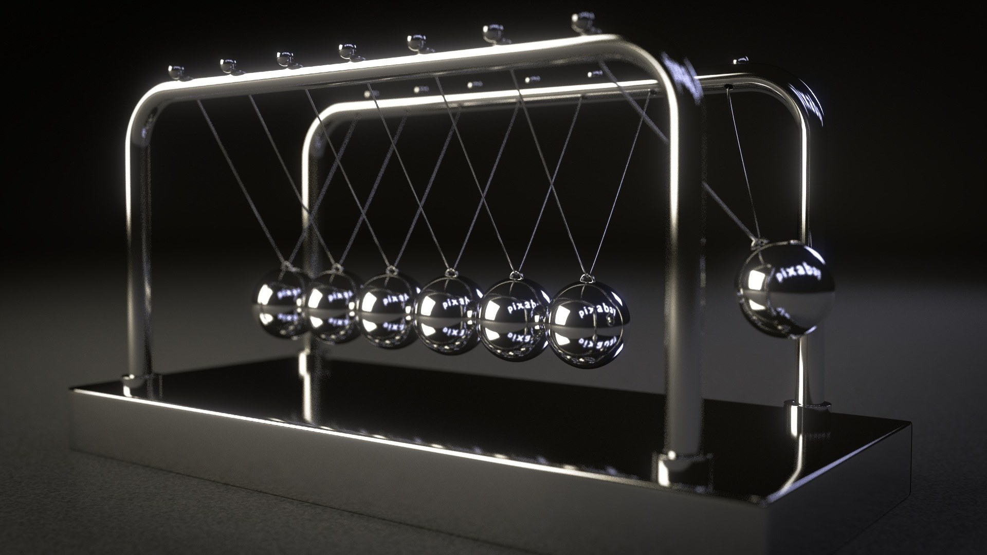 spherical ball joint newton pendulum mirroring ball 4k, HD Wallpaper