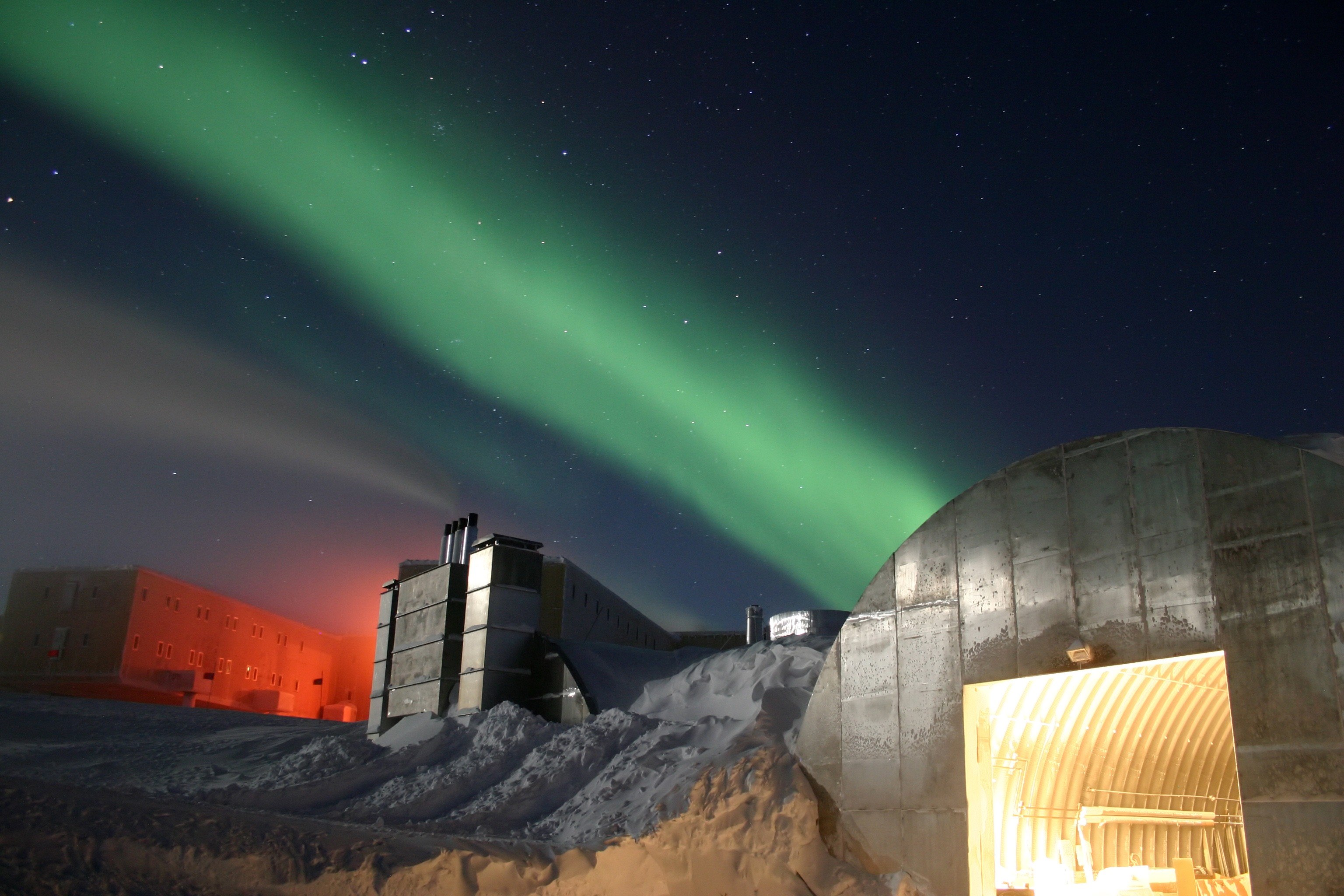 south pole research institution research station 4k, HD Wallpaper