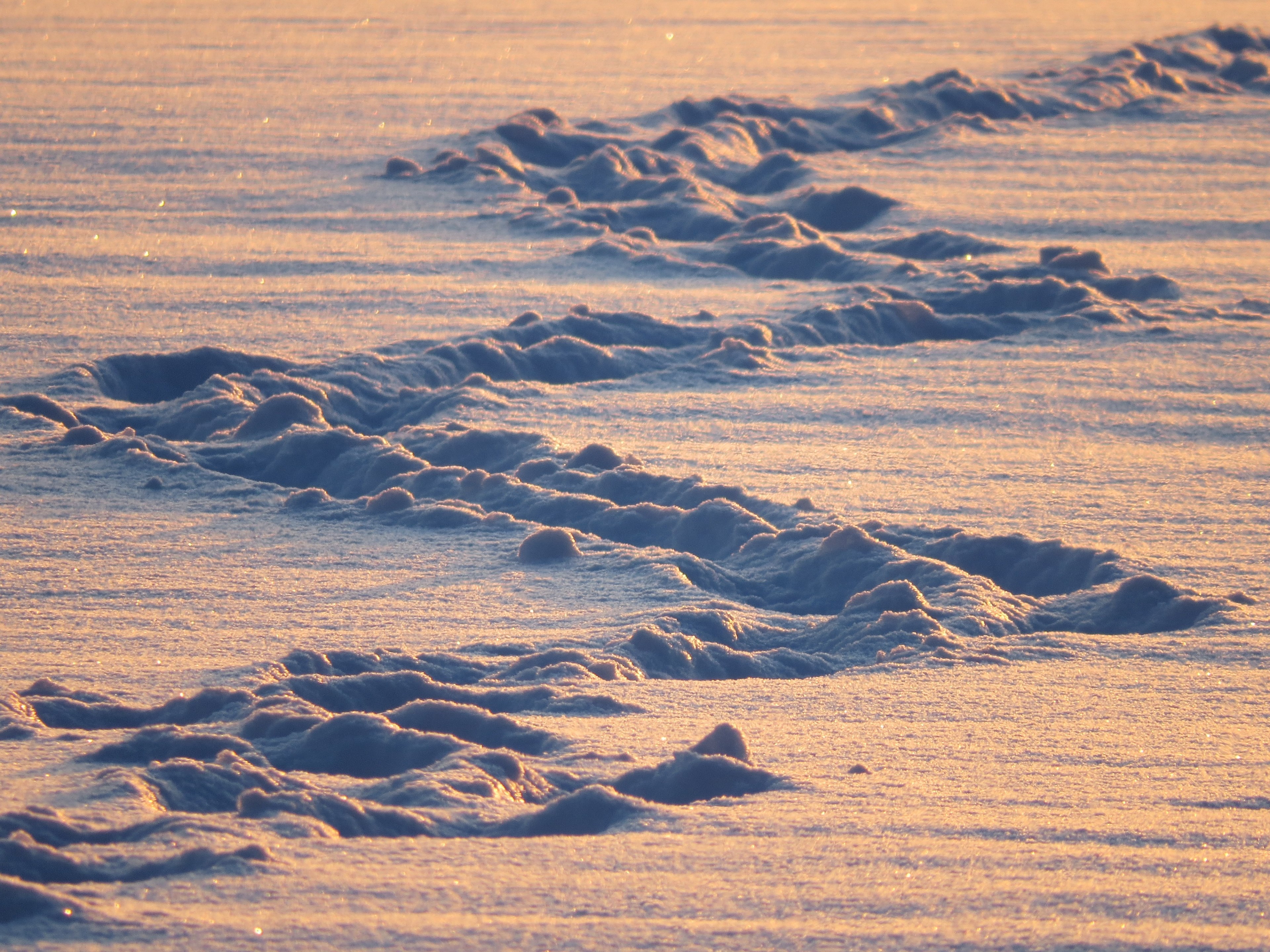 snow lane traces snow zig zag trudge snow tramp 4k, HD Wallpaper