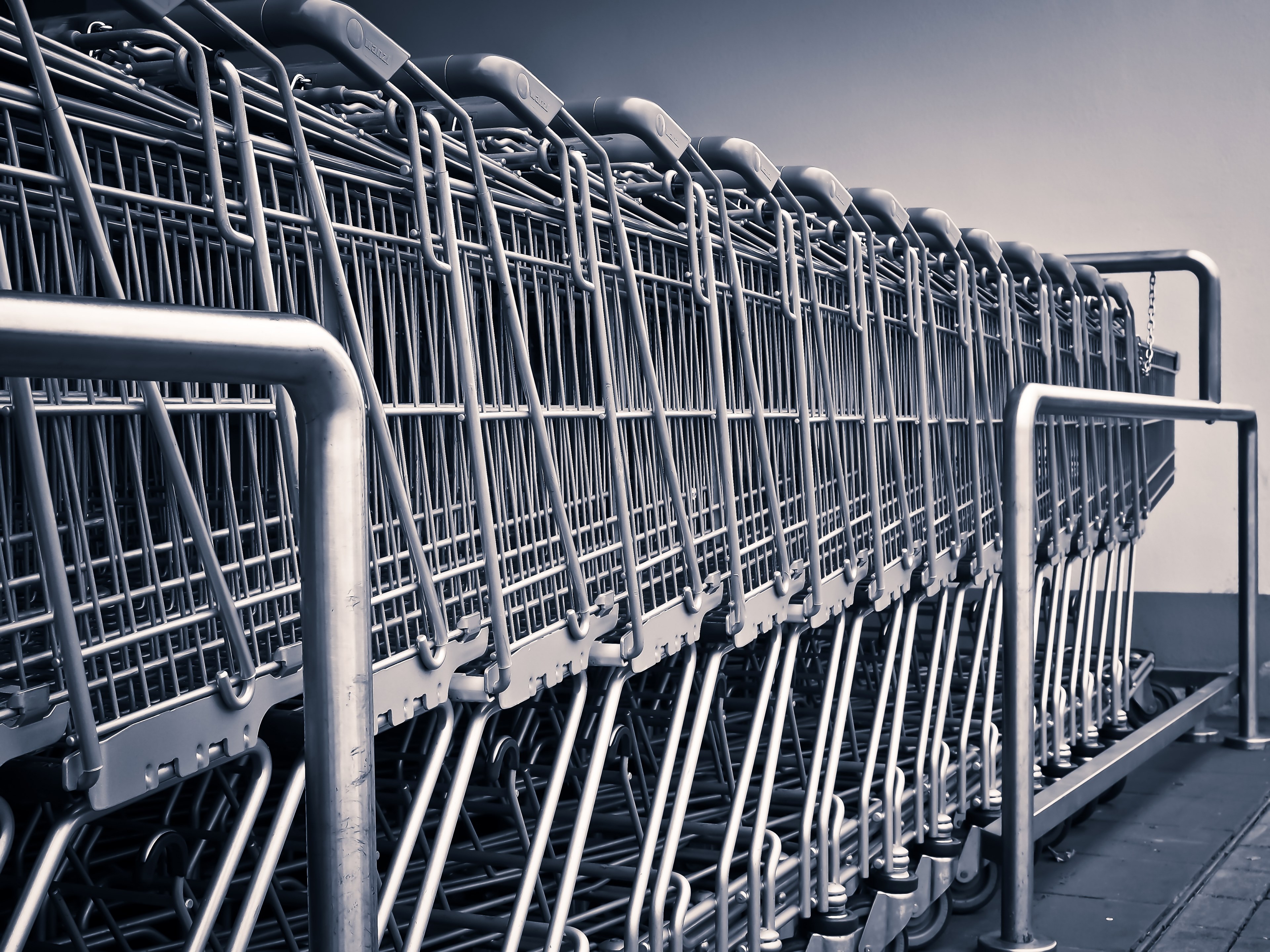 shopping cart shopping supermarket purchasing 4k, HD Wallpaper