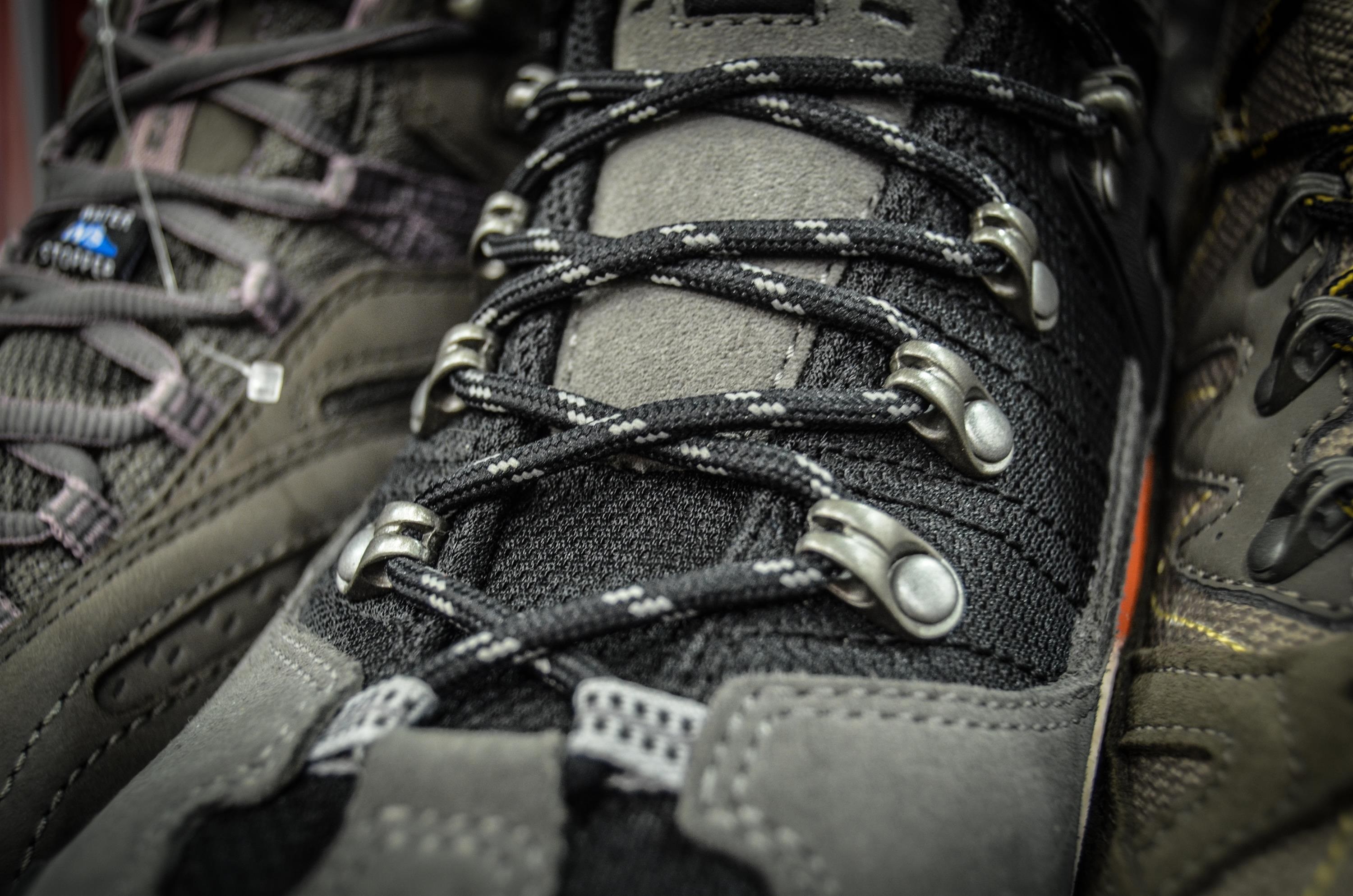 shoes laces shop shopping shelf exhibition buy 4k, HD Wallpaper