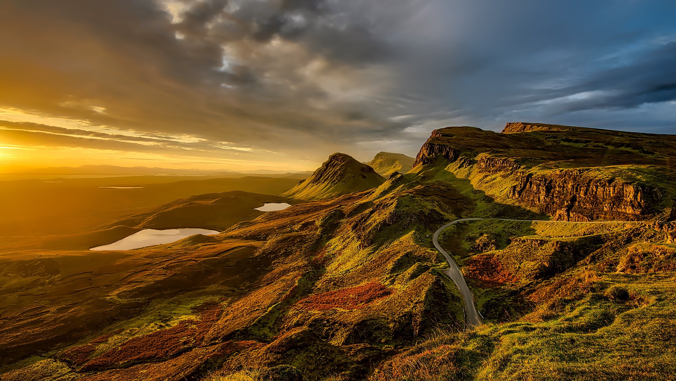 scotland landscape scenic mountains hills sunset 4k, HD Wallpaper
