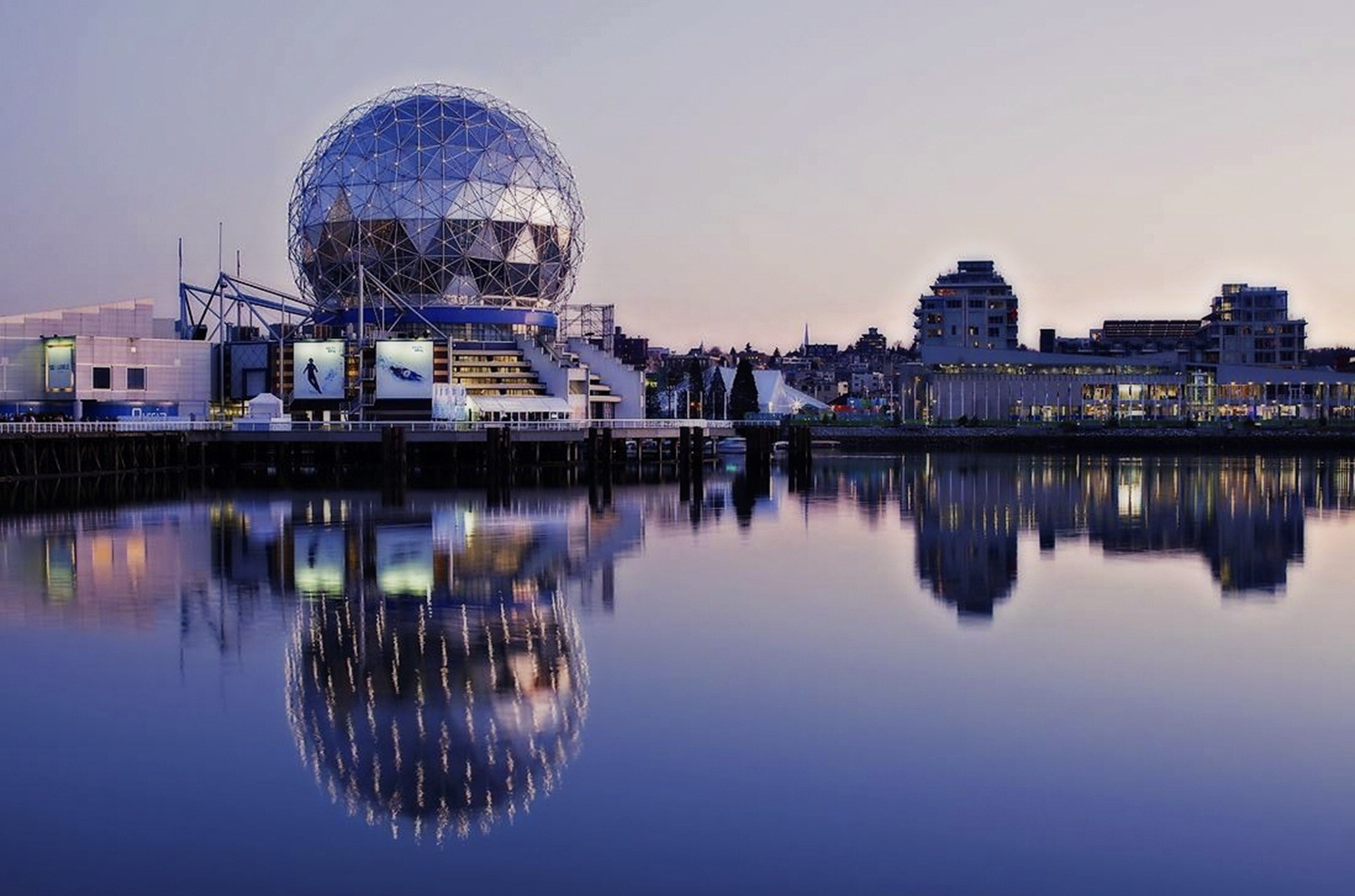 science world false creek vancouver british columbia 4k, HD Wallpaper