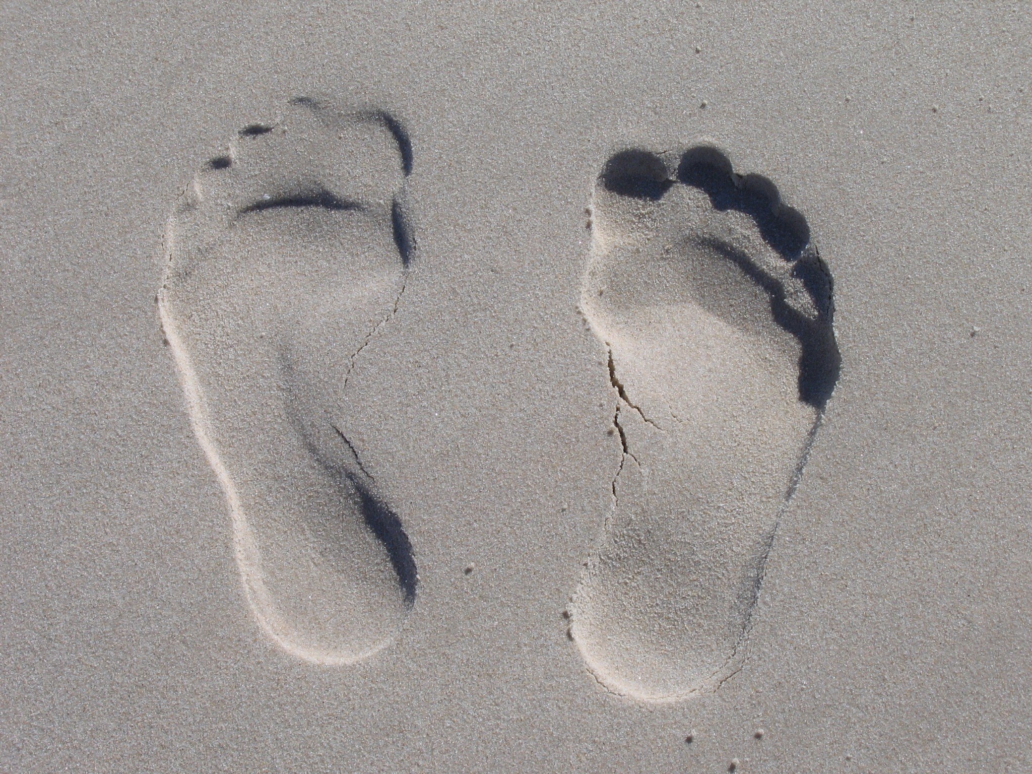 sand reprint feet sole ten impression beach 4k, HD Wallpaper