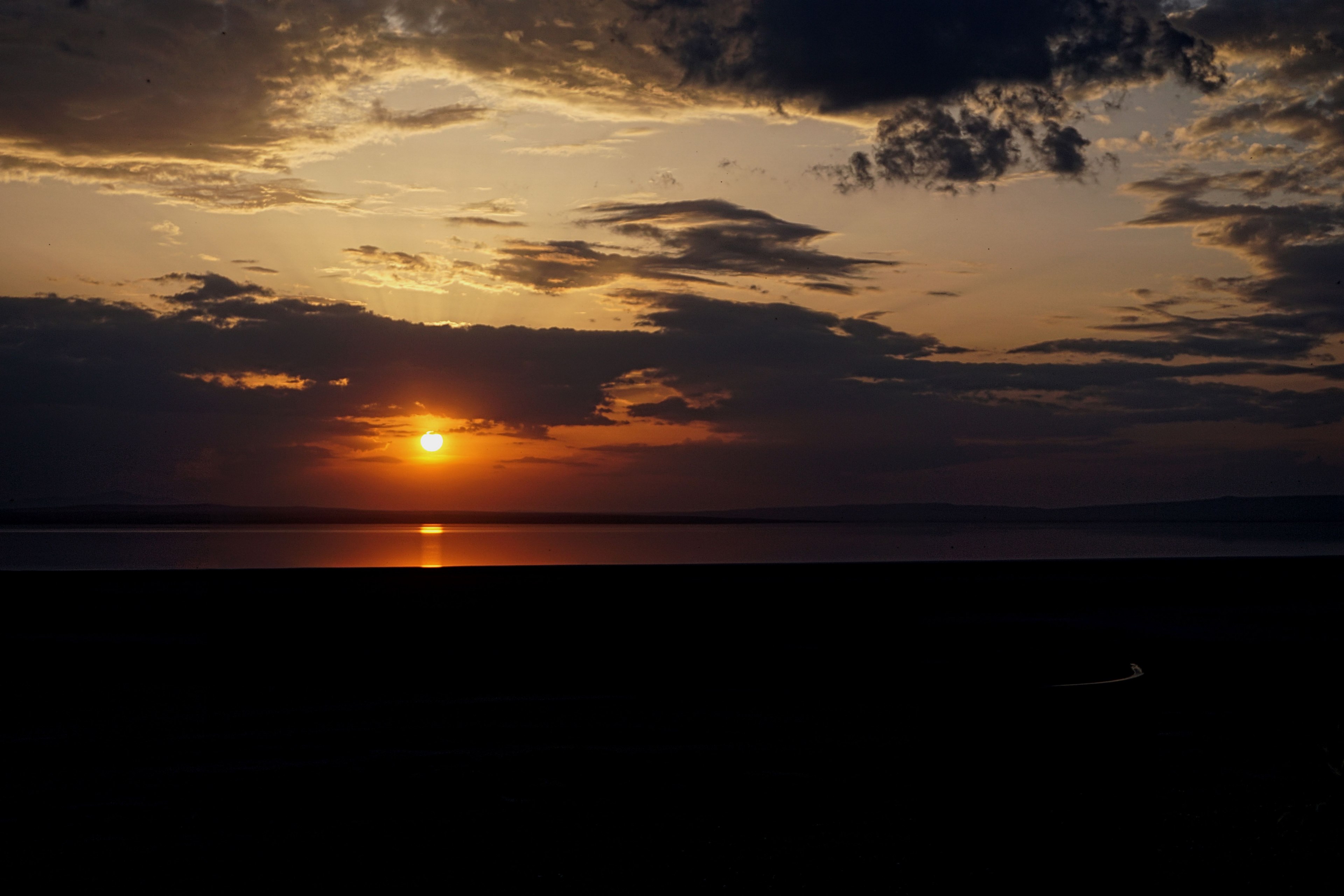 salt lake lake ankara turkey sunset 4k, HD Wallpaper