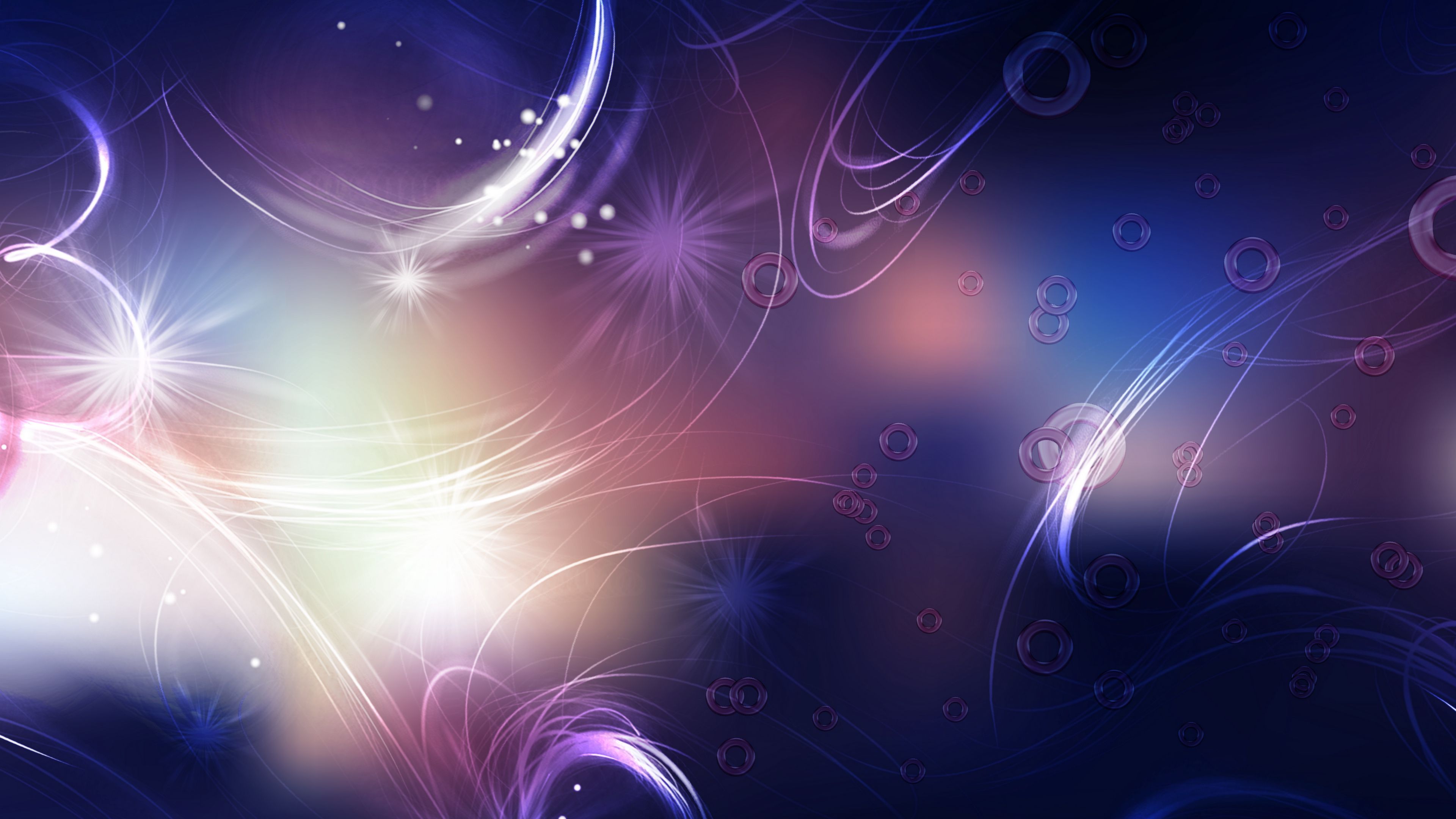 lines, circles, feather, glow, 4k, HD Wallpaper