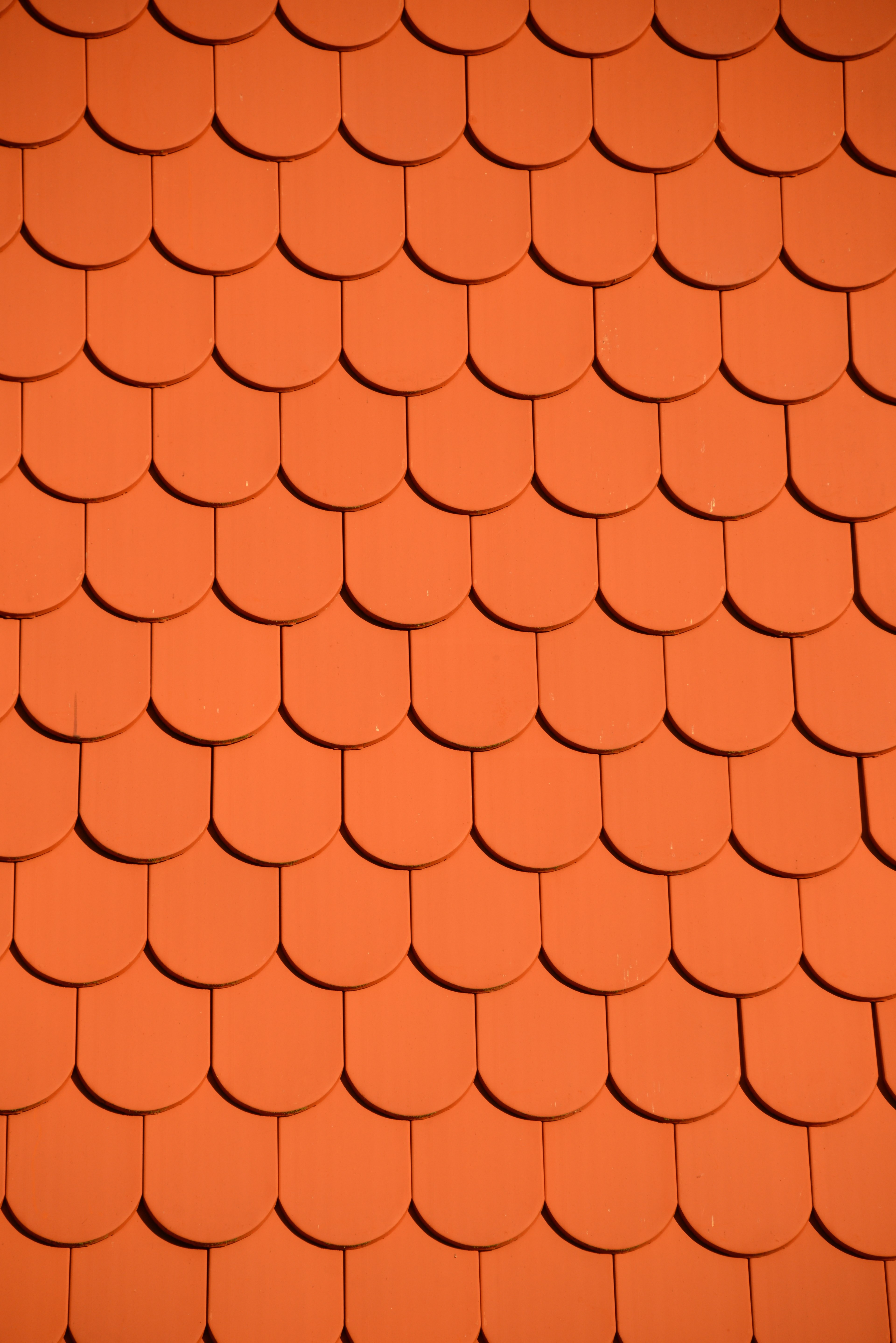 roofing tile red wall brick wall window orange 4k, Phone HD Wallpaper