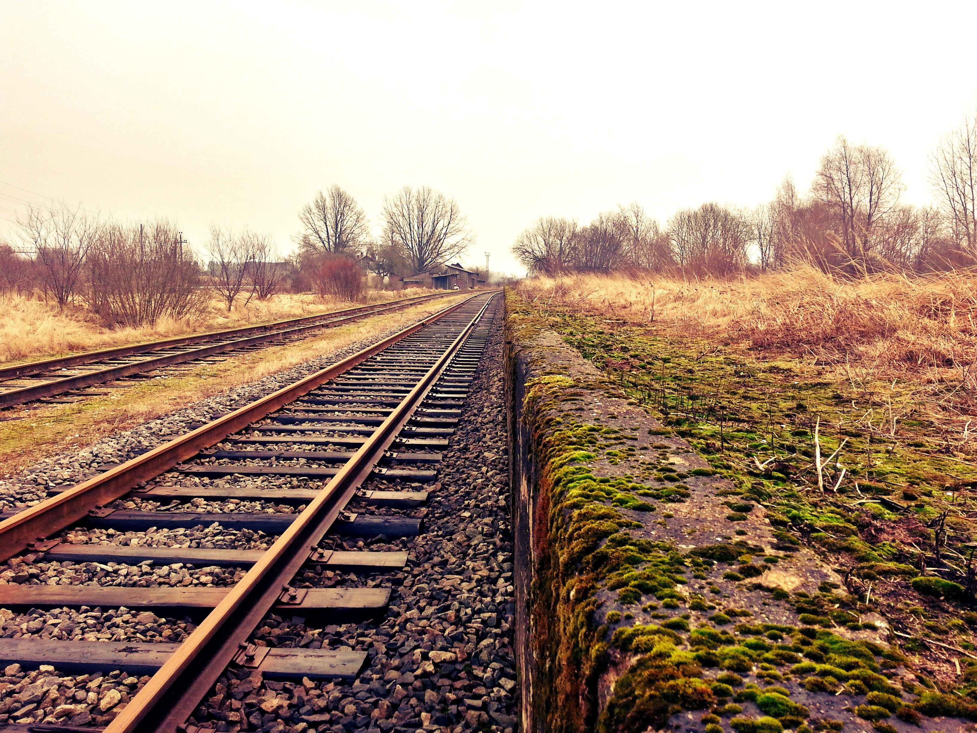 rail railway train tracks transportation tracks 4k, HD Wallpaper