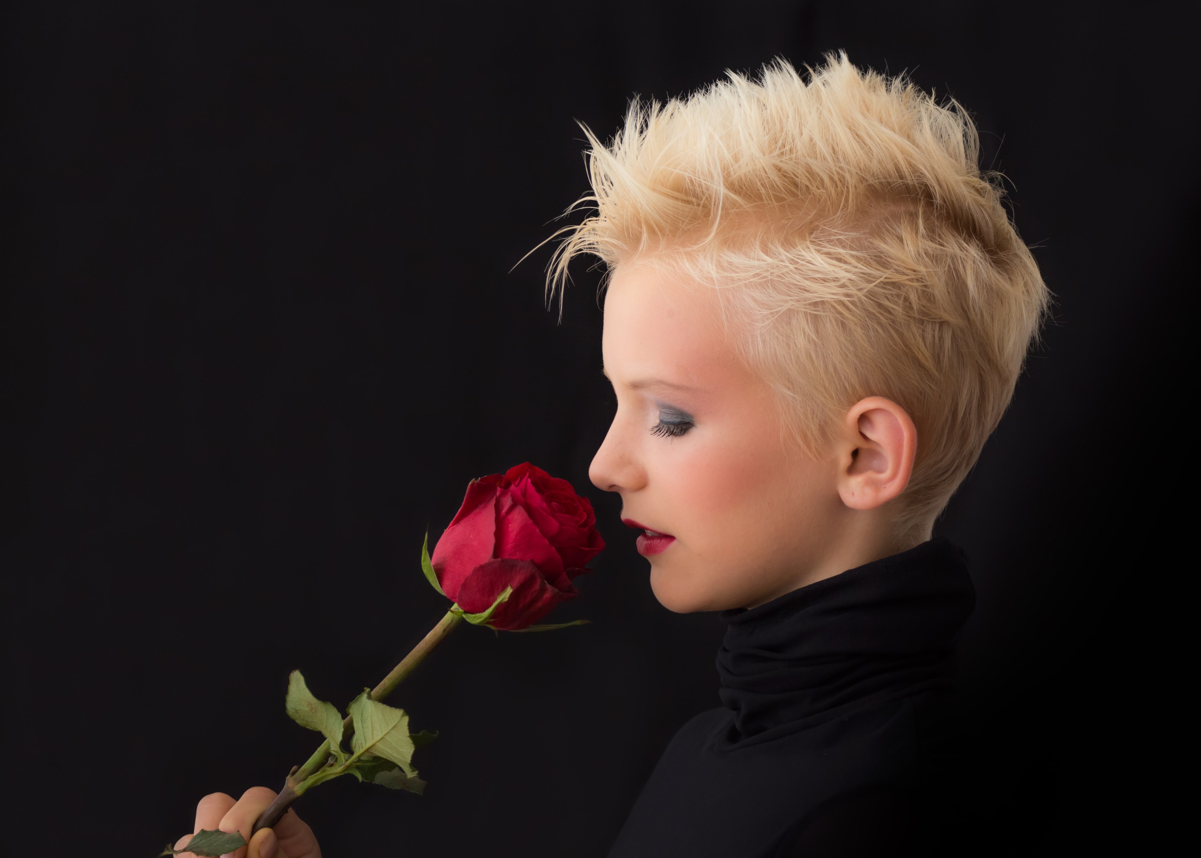 profile girl rose young girl blonde lady facial 4k, HD Wallpaper