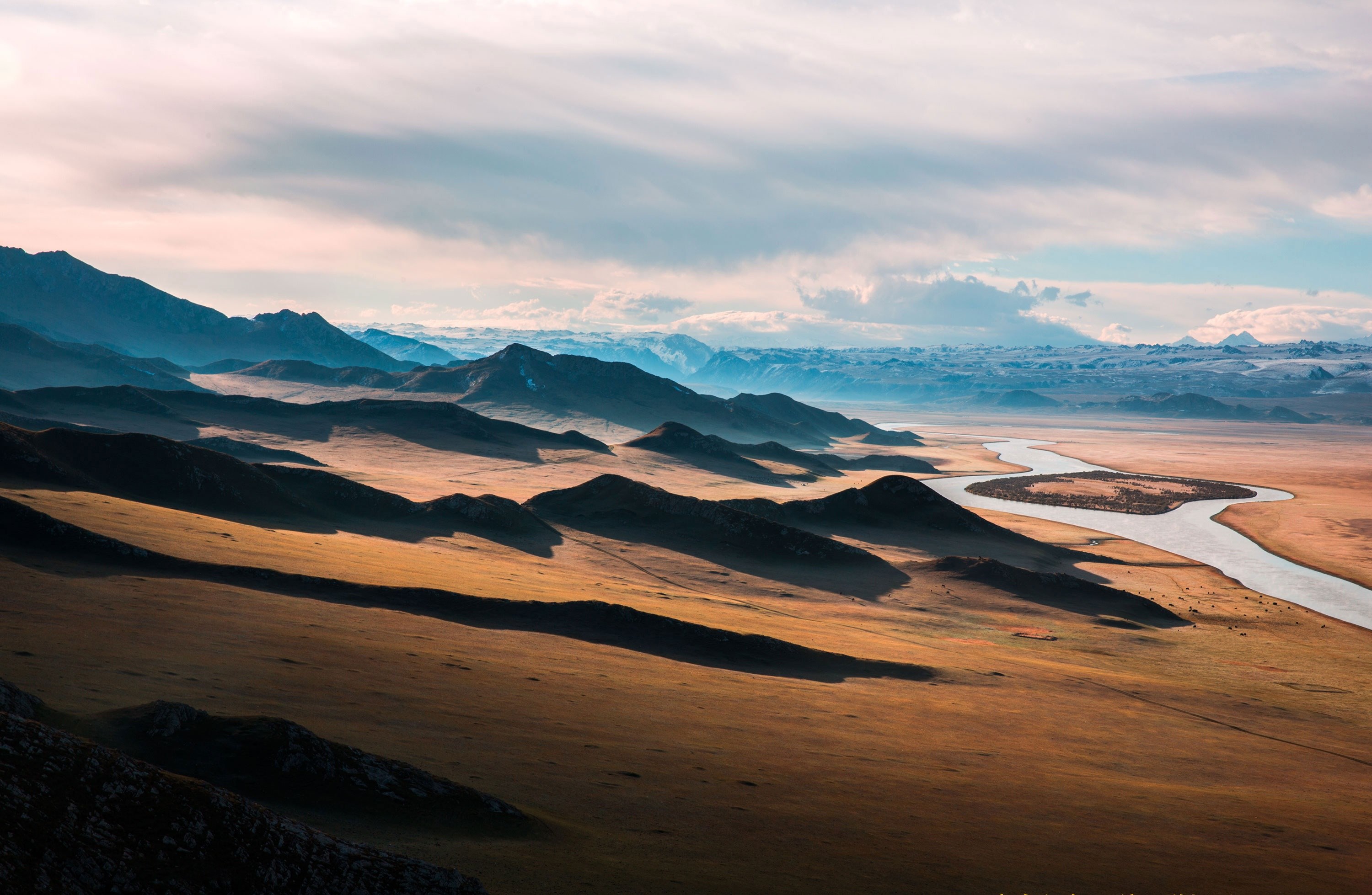 prairie highway the scenery mountain 4k, HD Wallpaper