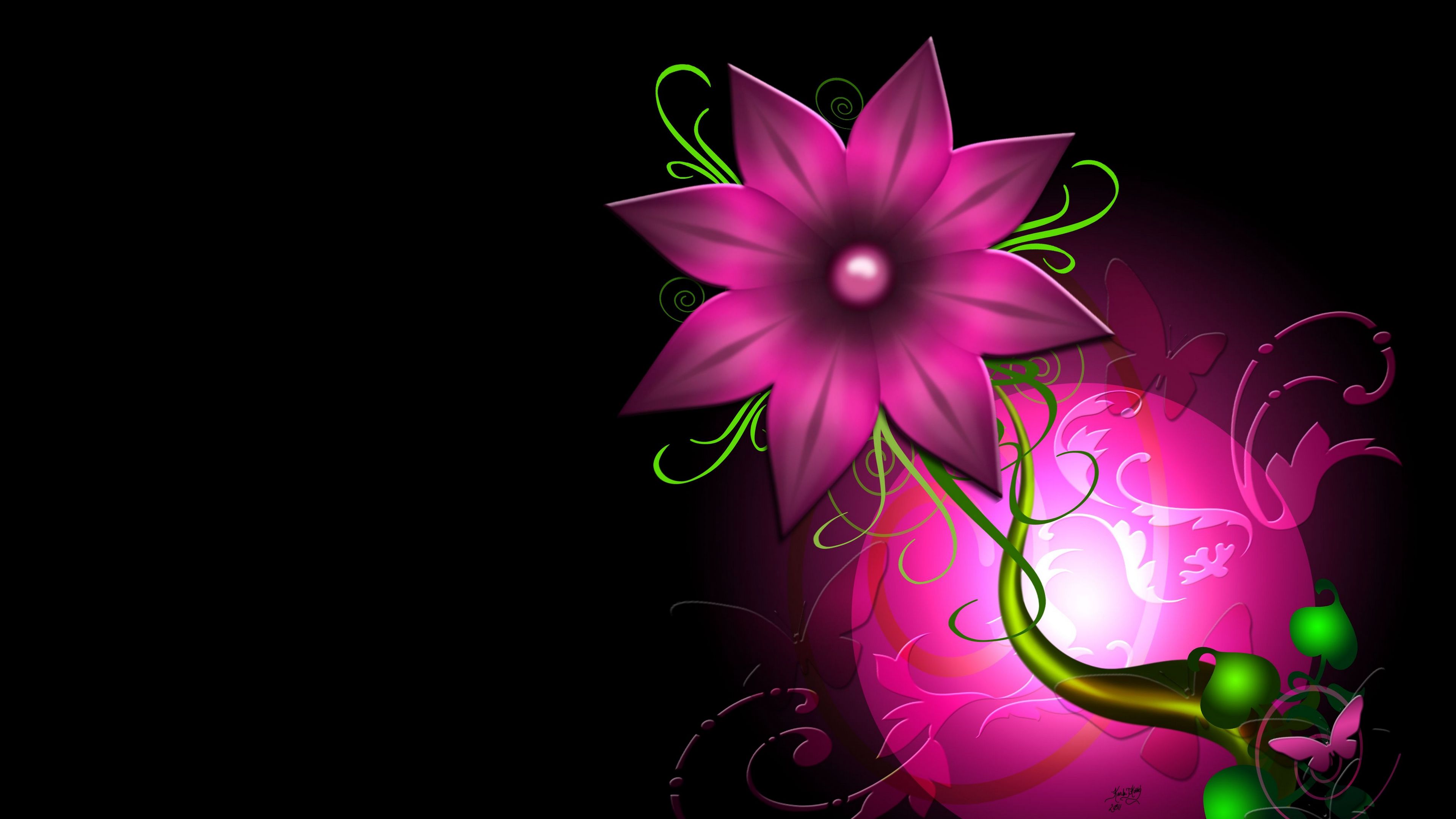 flower, light, leaf, circle, background, 4k, HD Wallpaper