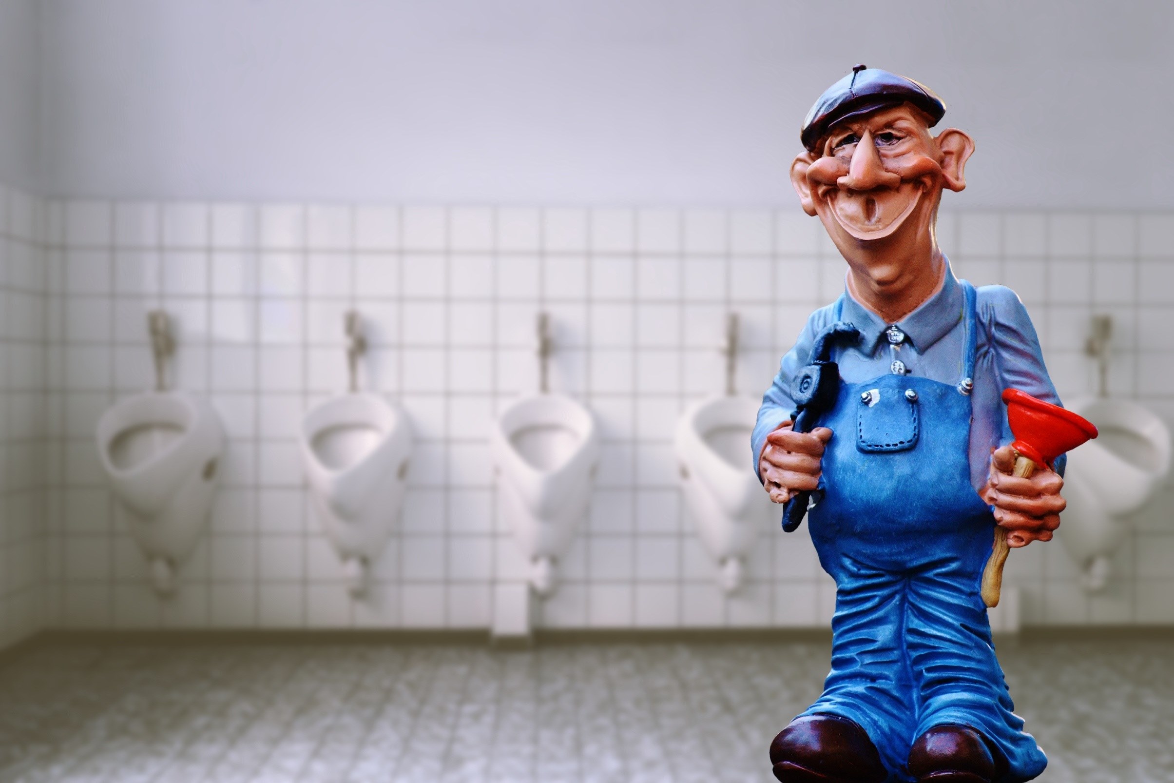 plumber pömpel figure sanitary cute funny loo 4k, HD Wallpaper