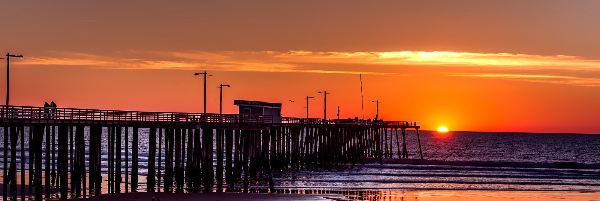pismo beach california pier structure landmark 4k, HD Wallpaper