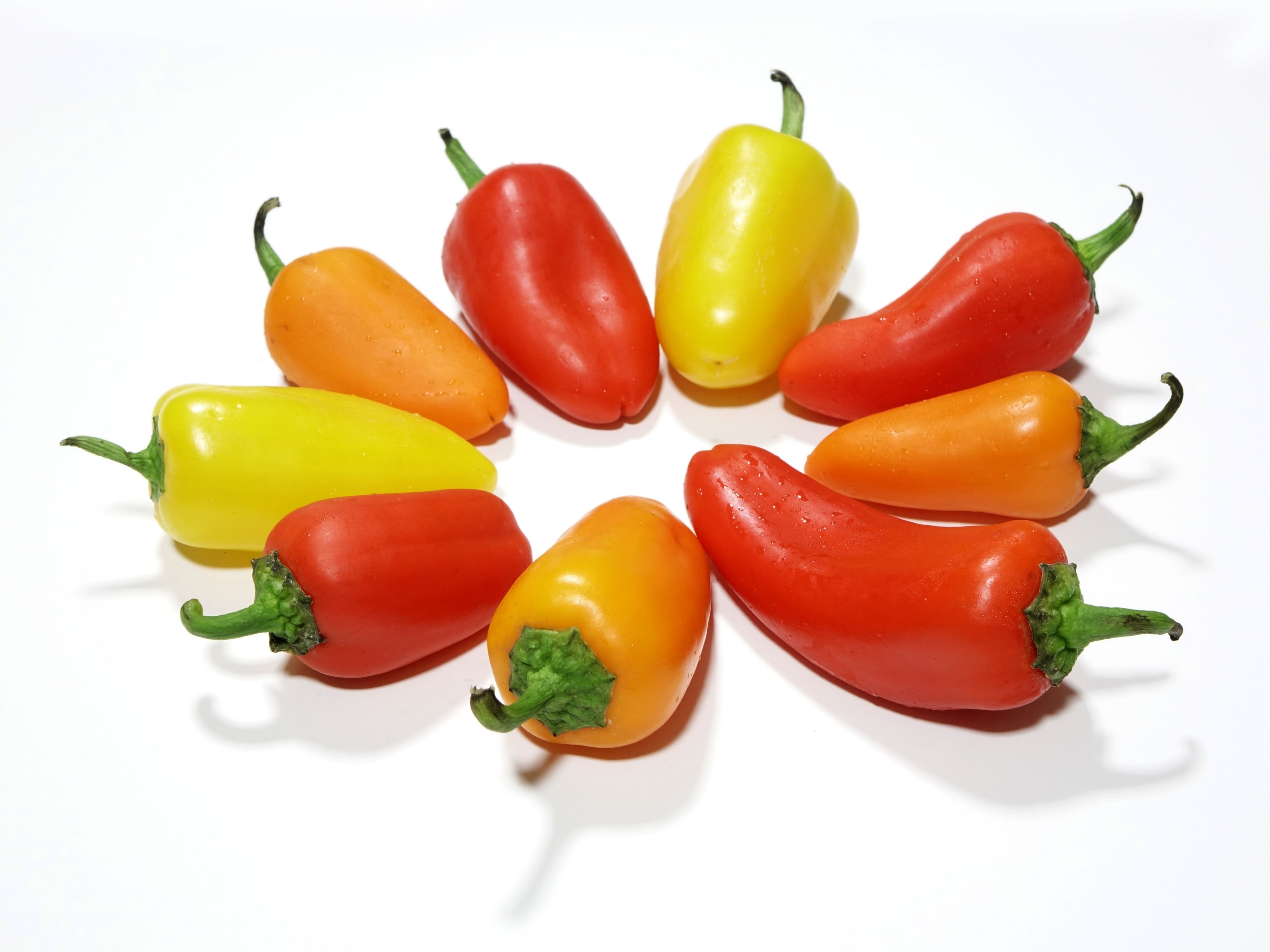 pepper yellow red orange paprika salad food 4k, HD Wallpaper