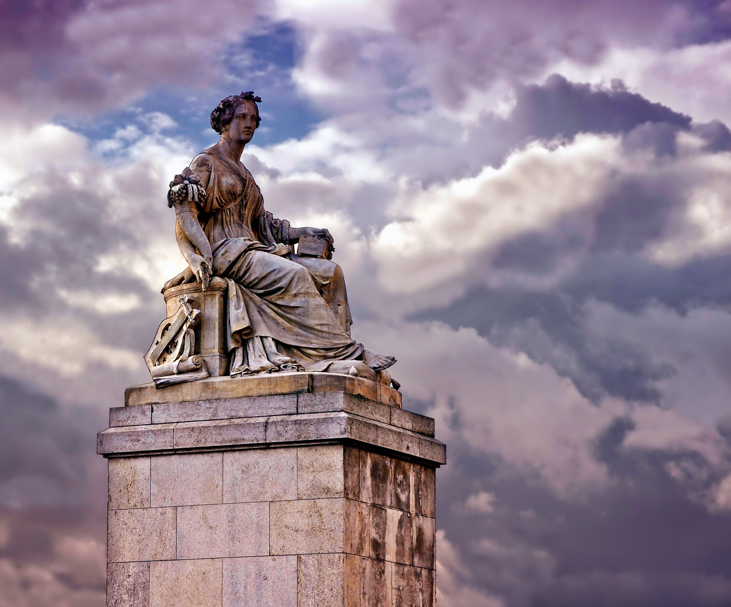 paris france monument sculpture abundantia 4k, HD Wallpaper