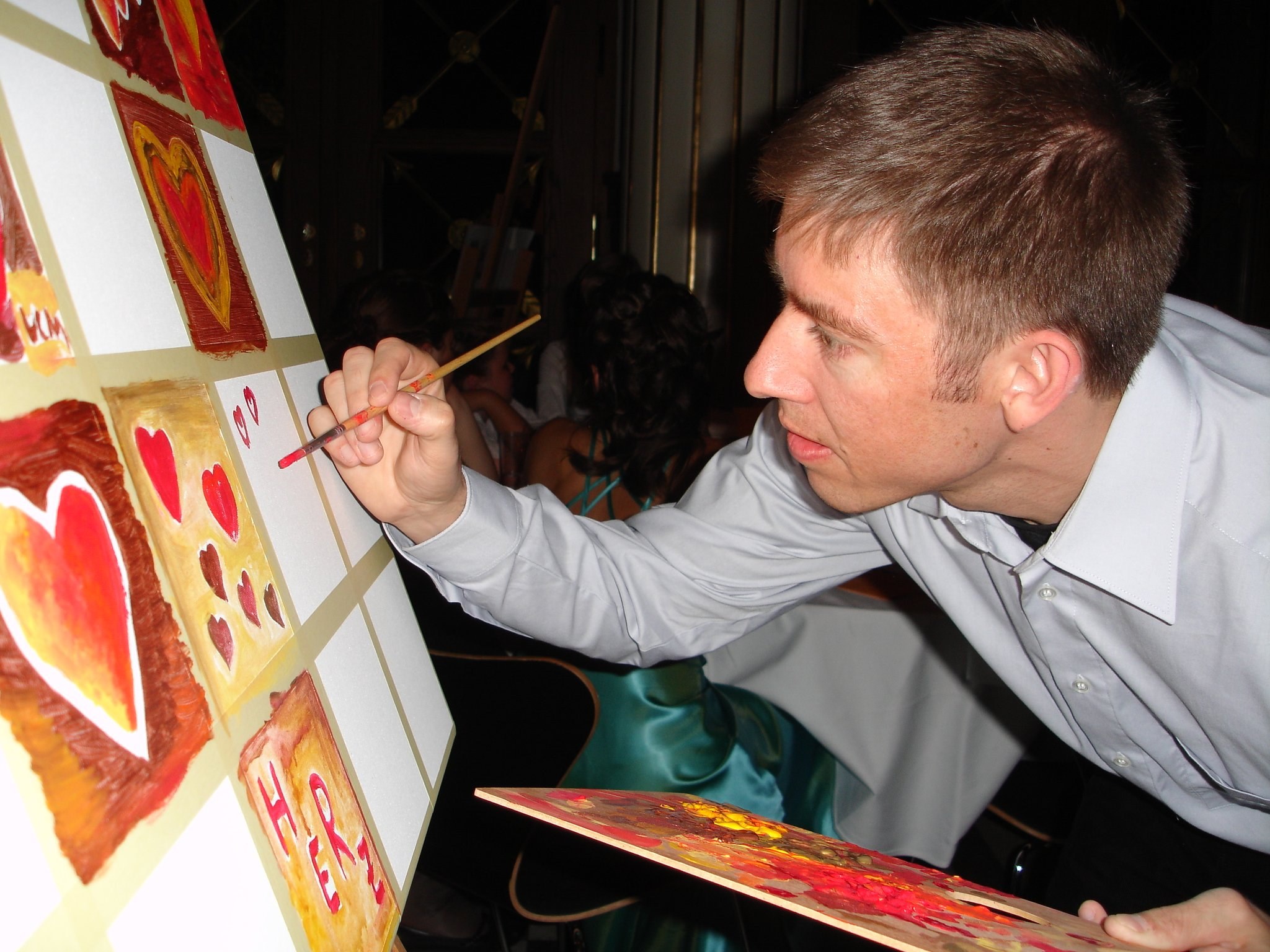 painter painting brush draw man person human 4k, HD Wallpaper