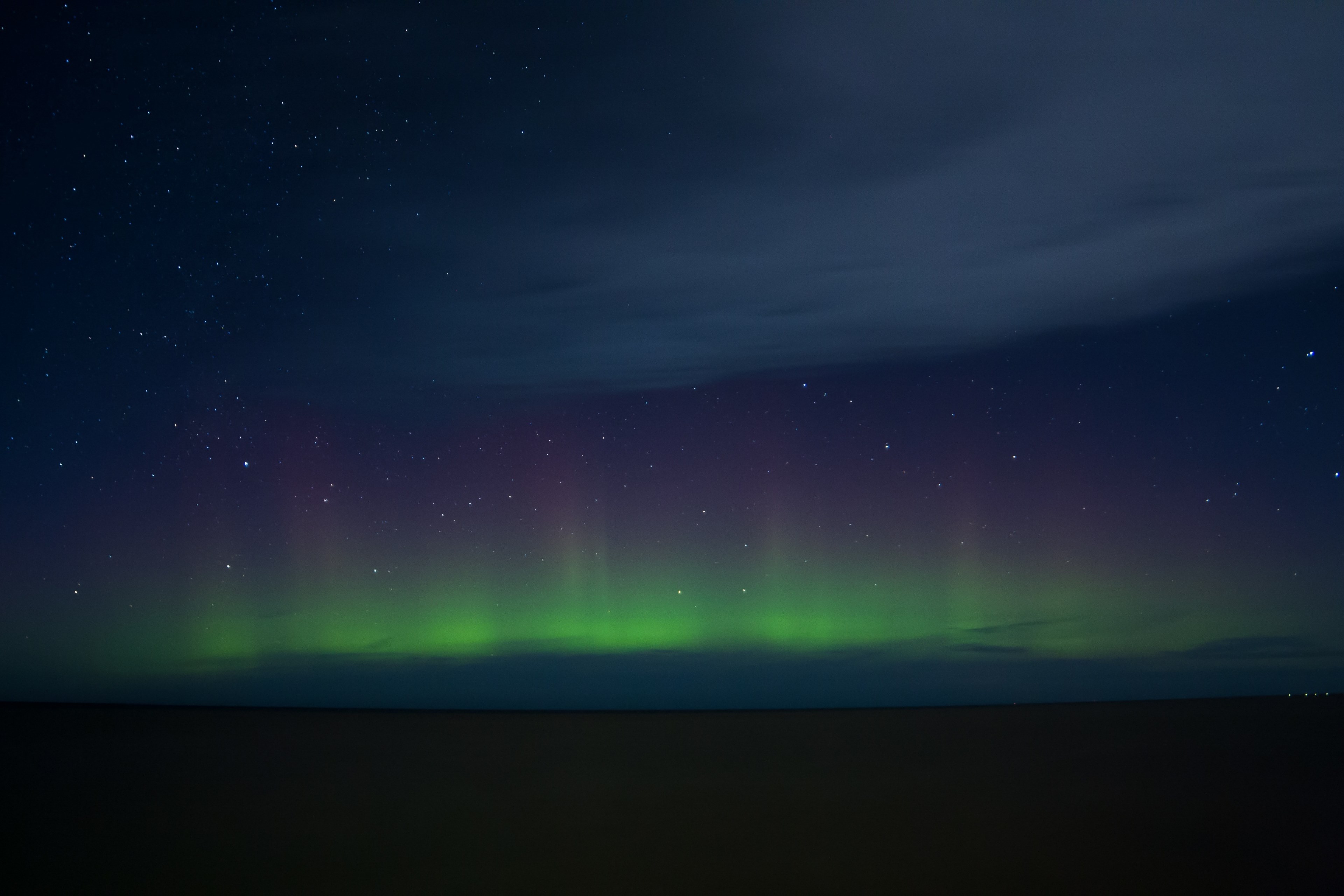 northern lights sky night aurora green astronomy 4k, HD Wallpaper