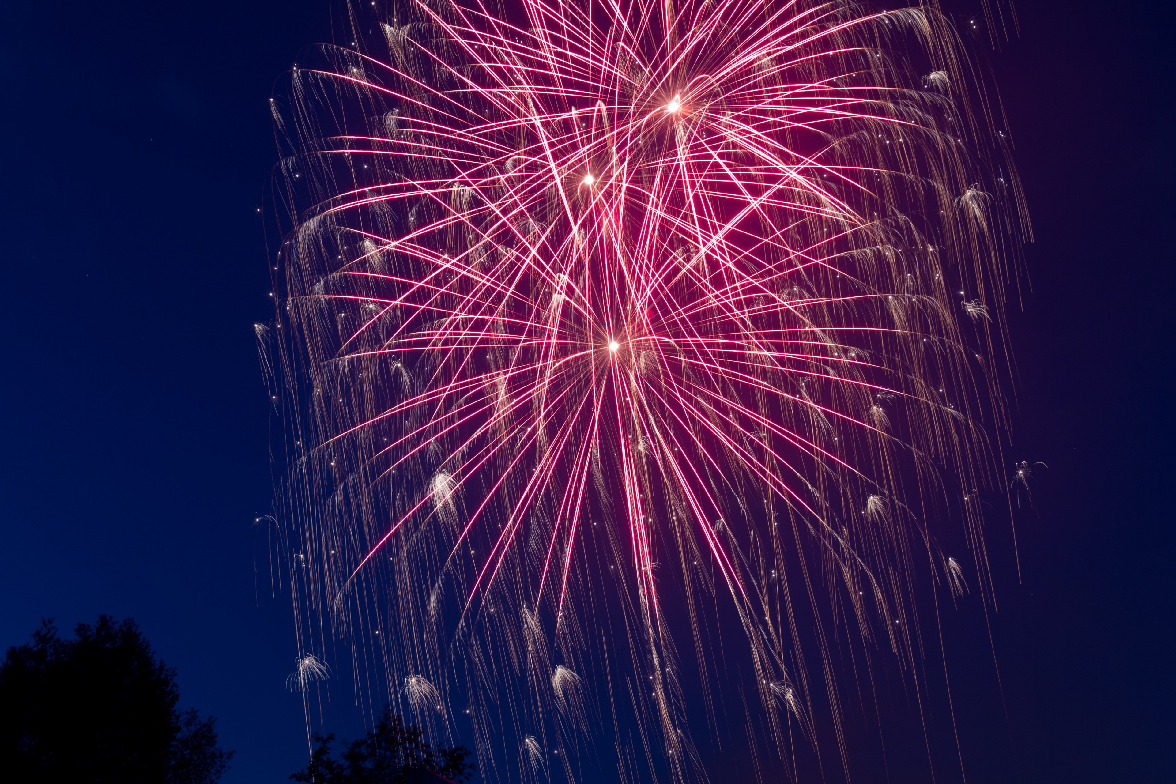 new years eve fireworks night pyrotechnics 4k, HD Wallpaper