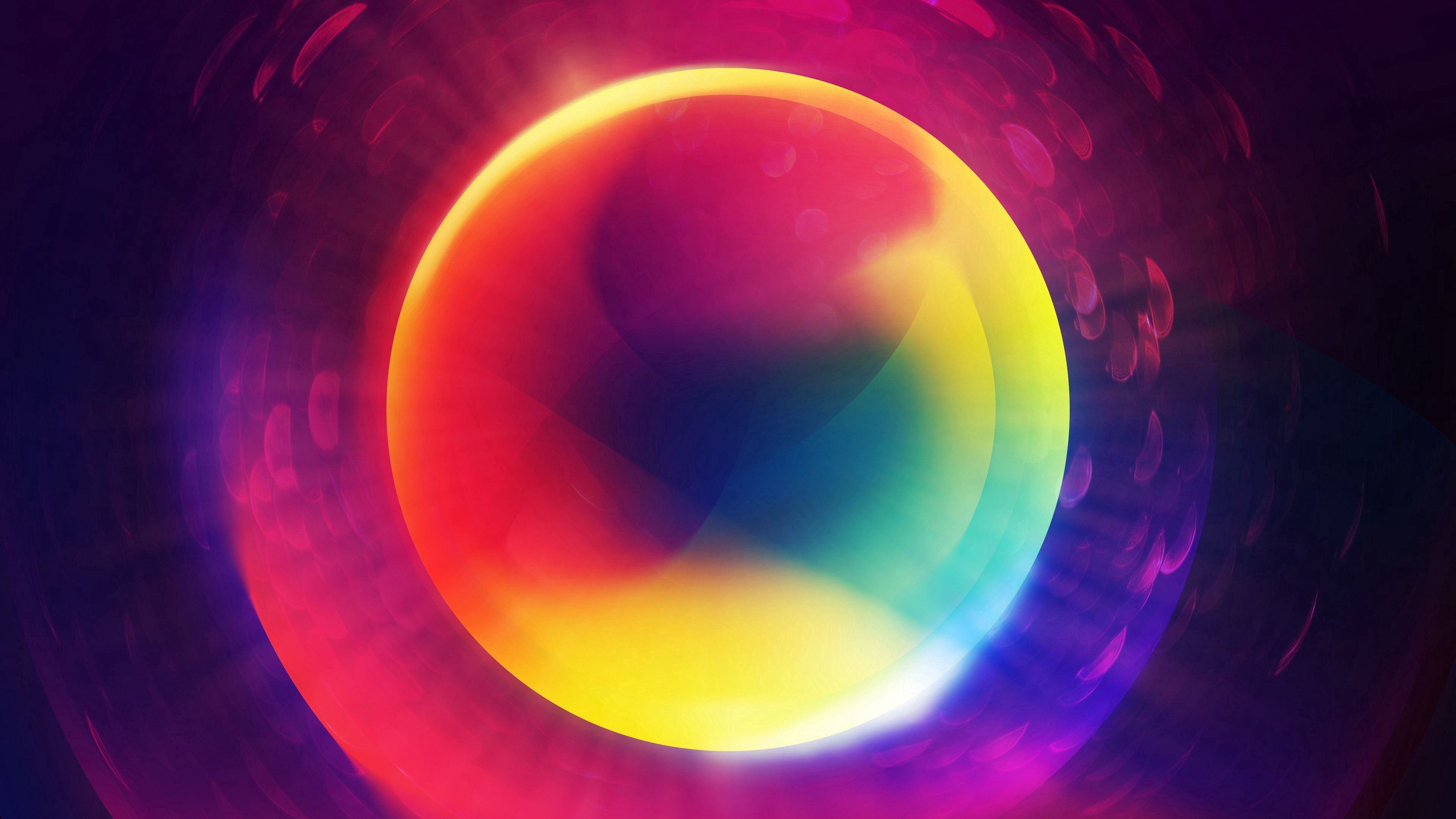 circle, colorful, shape, 4k, HD Wallpaper
