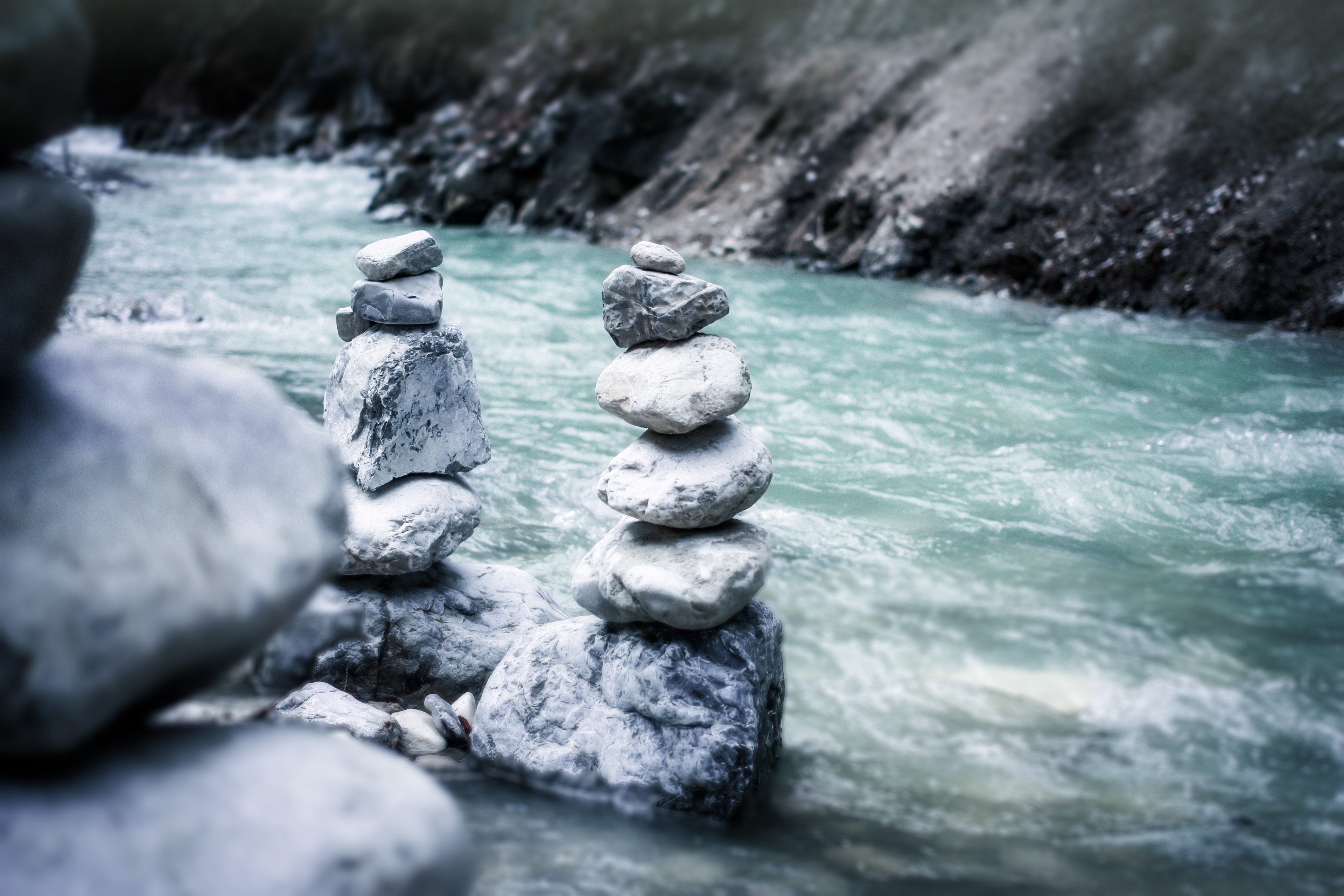 mood nature river water flow spring forest path 4k, HD Wallpaper
