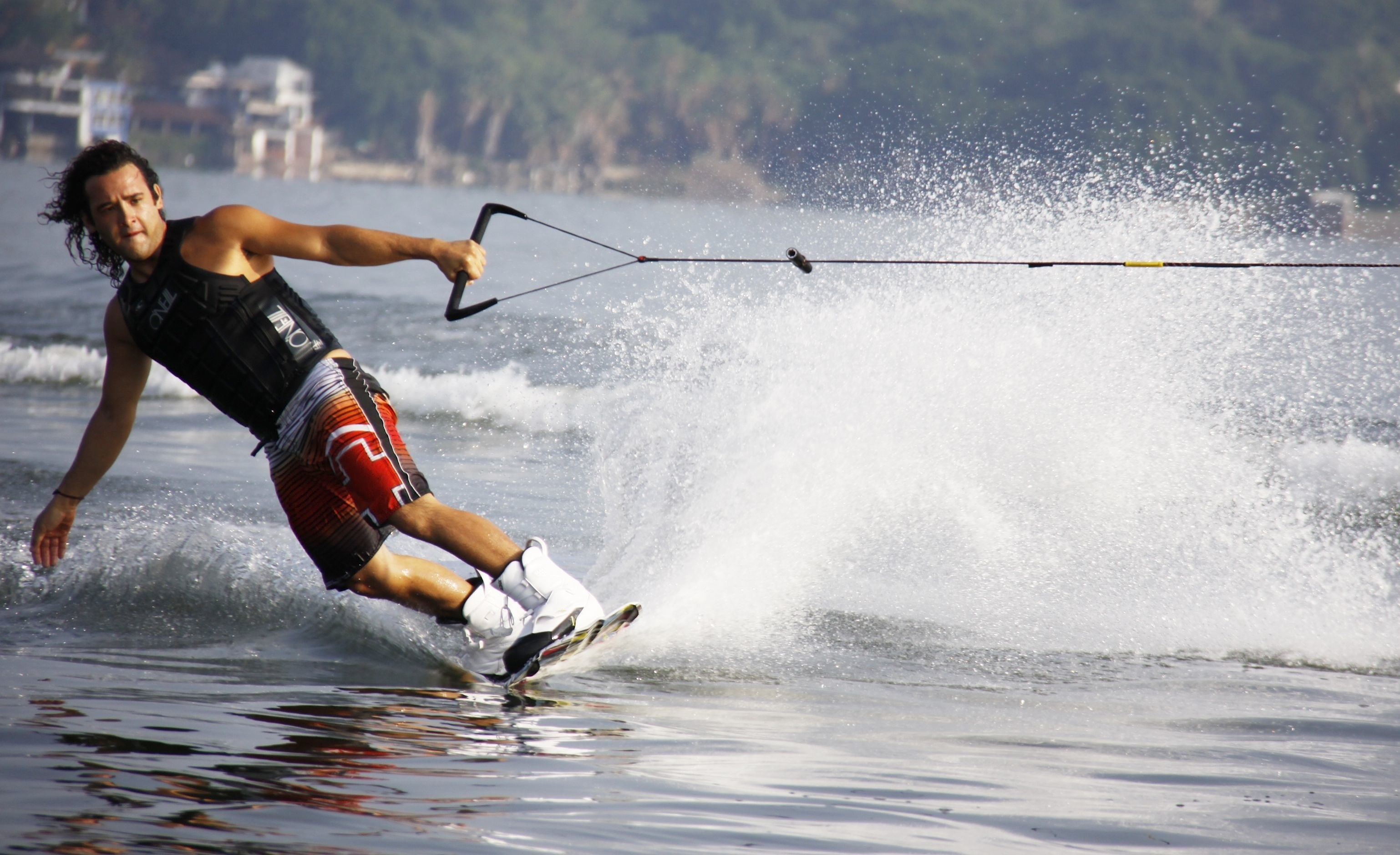 mexico lake man wakeboard wake boarding ski 4k, HD Wallpaper