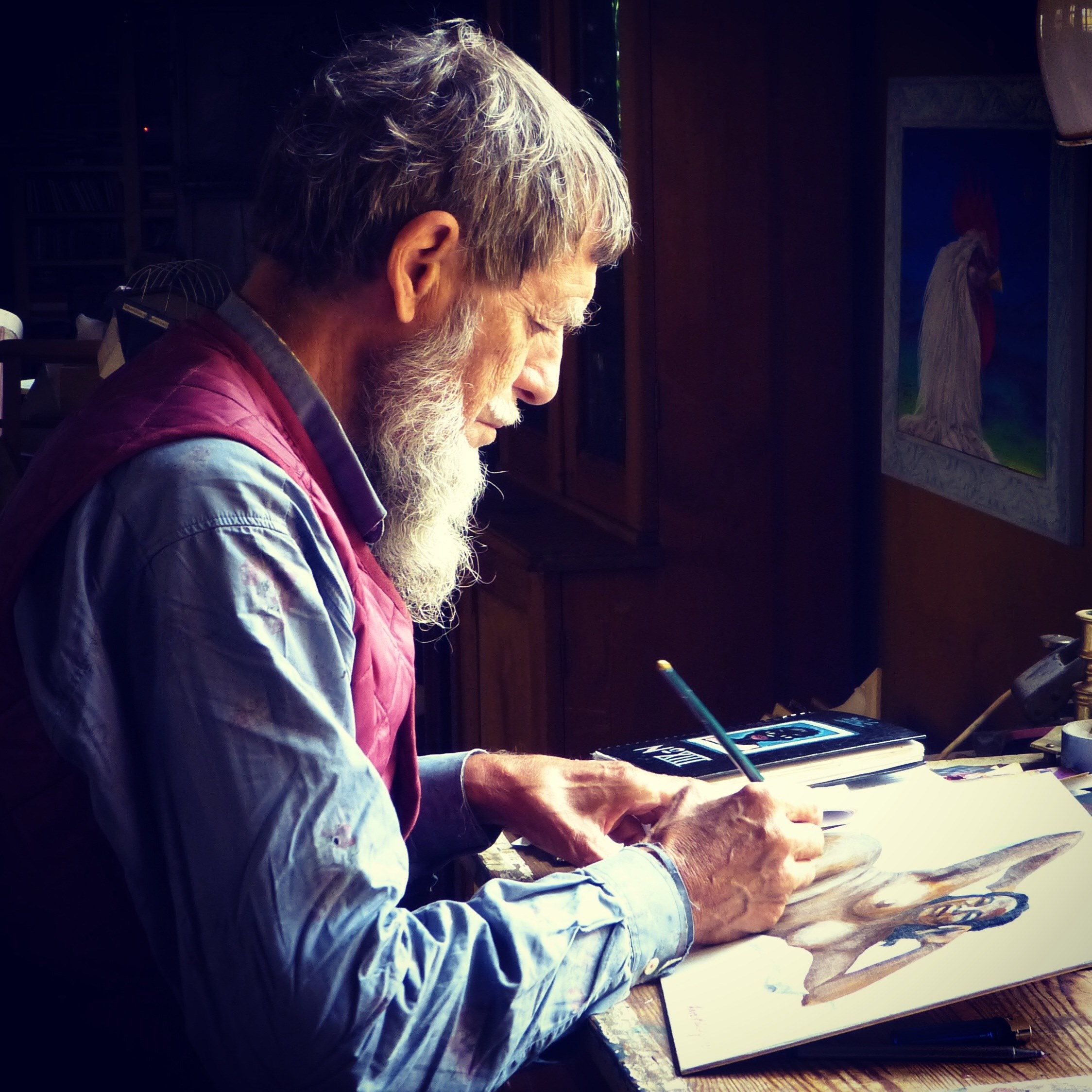man elderly drawing senior old people person 4k, Phone HD Wallpaper