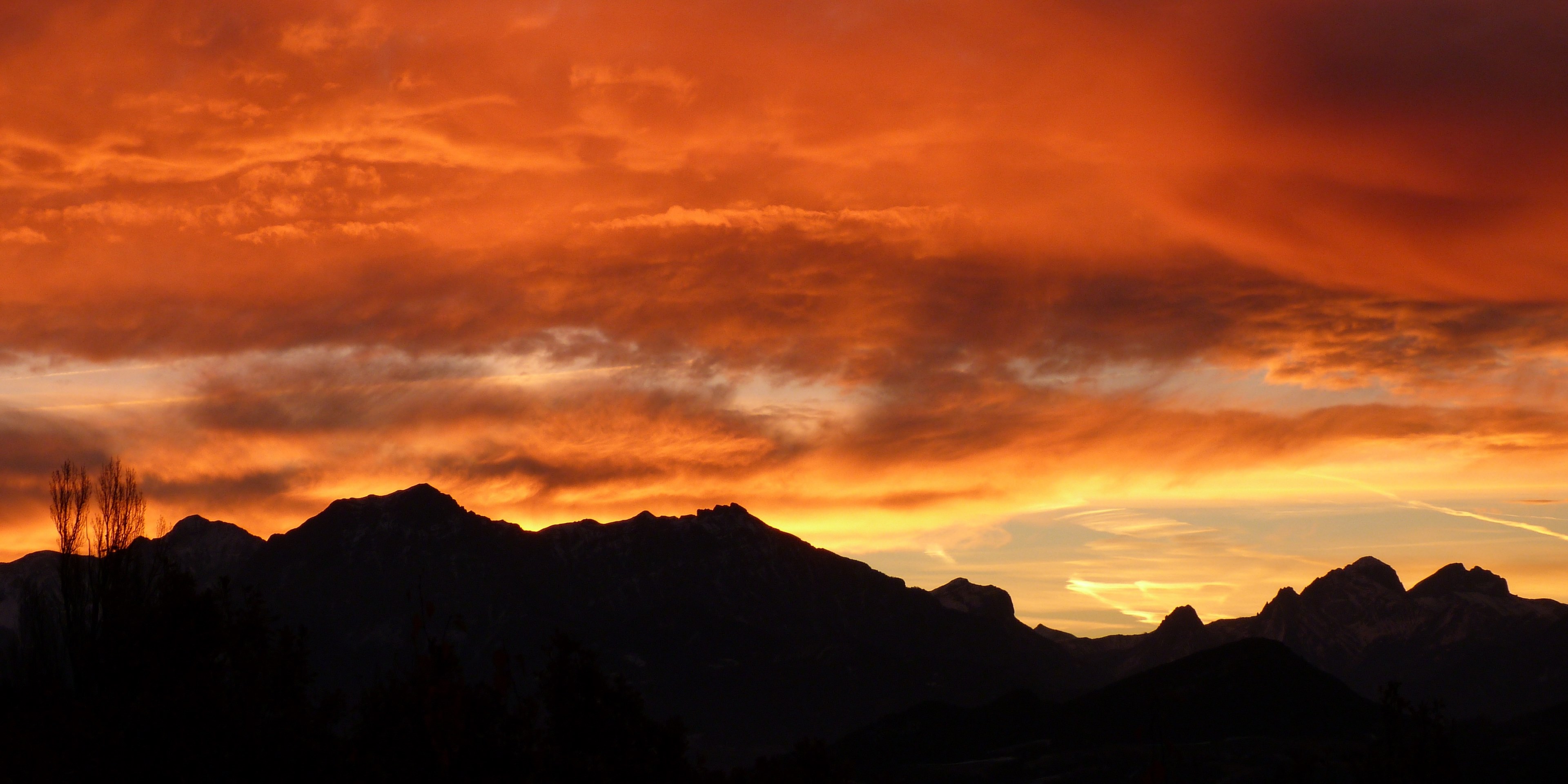 landscape sky nature morning red clouds contrast 4k, HD Wallpaper