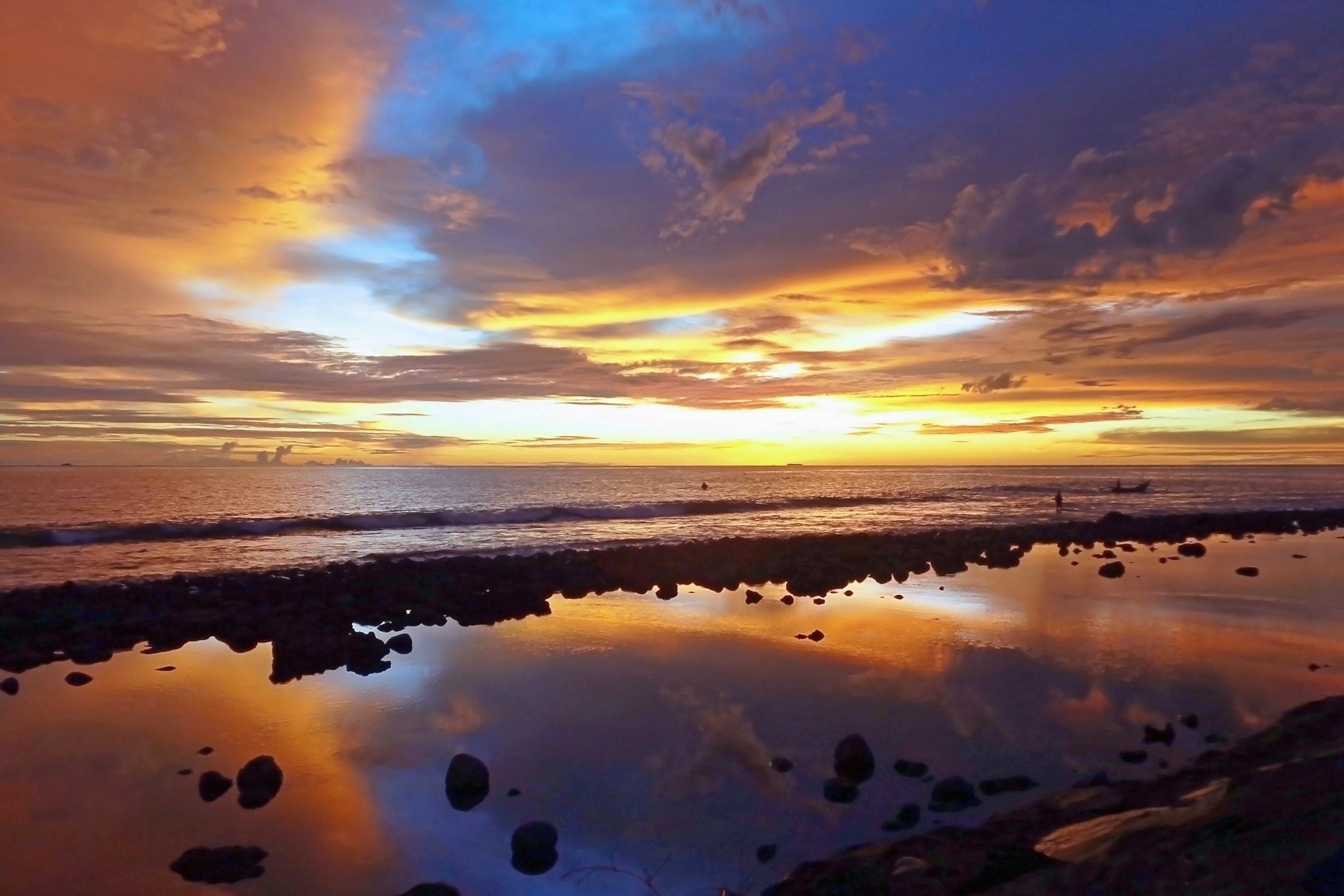 landscape sunset natural clouds beautiful sky 4k, HD Wallpaper