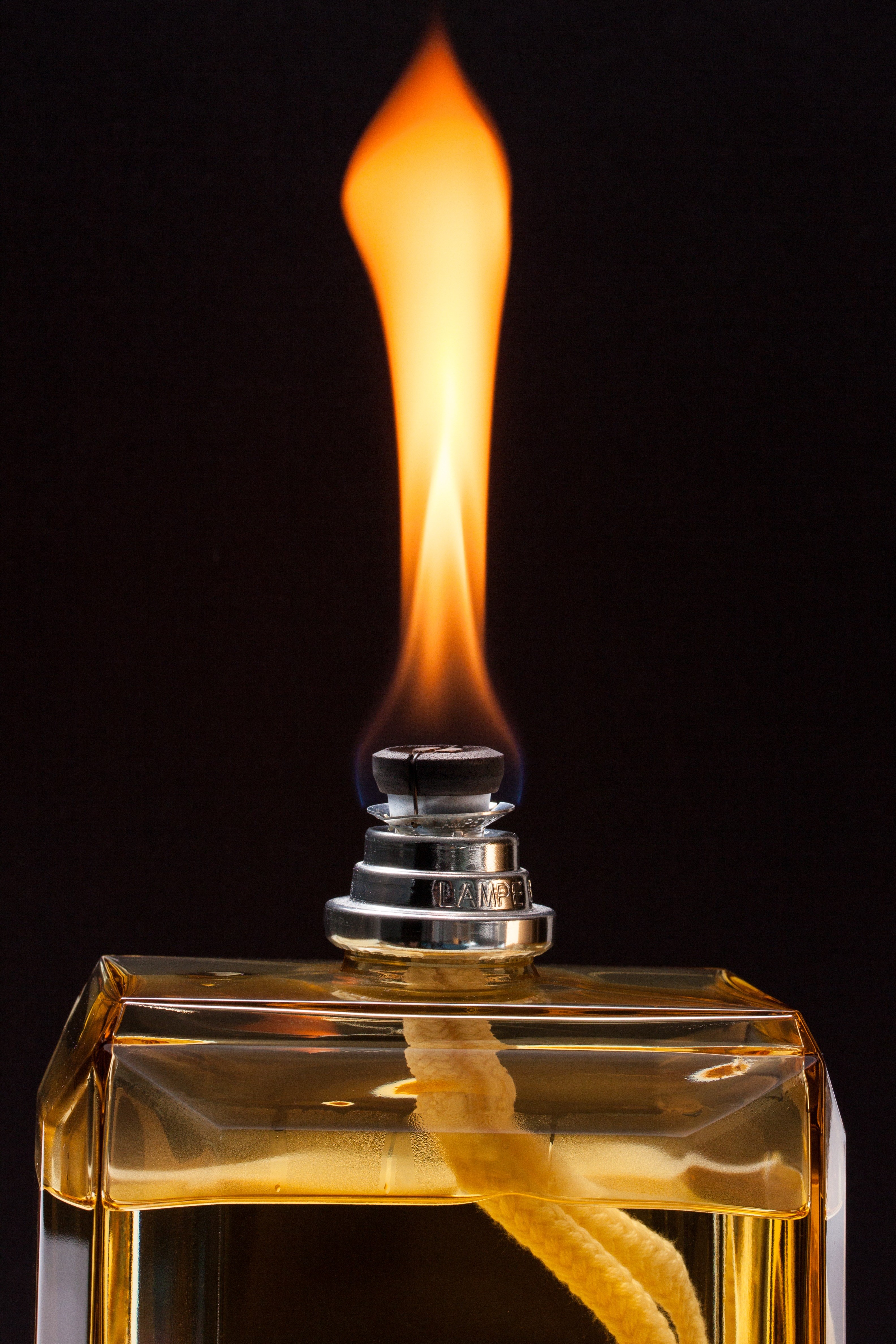 lamp flame room fragrance glass bottle 4k, Phone HD Wallpaper