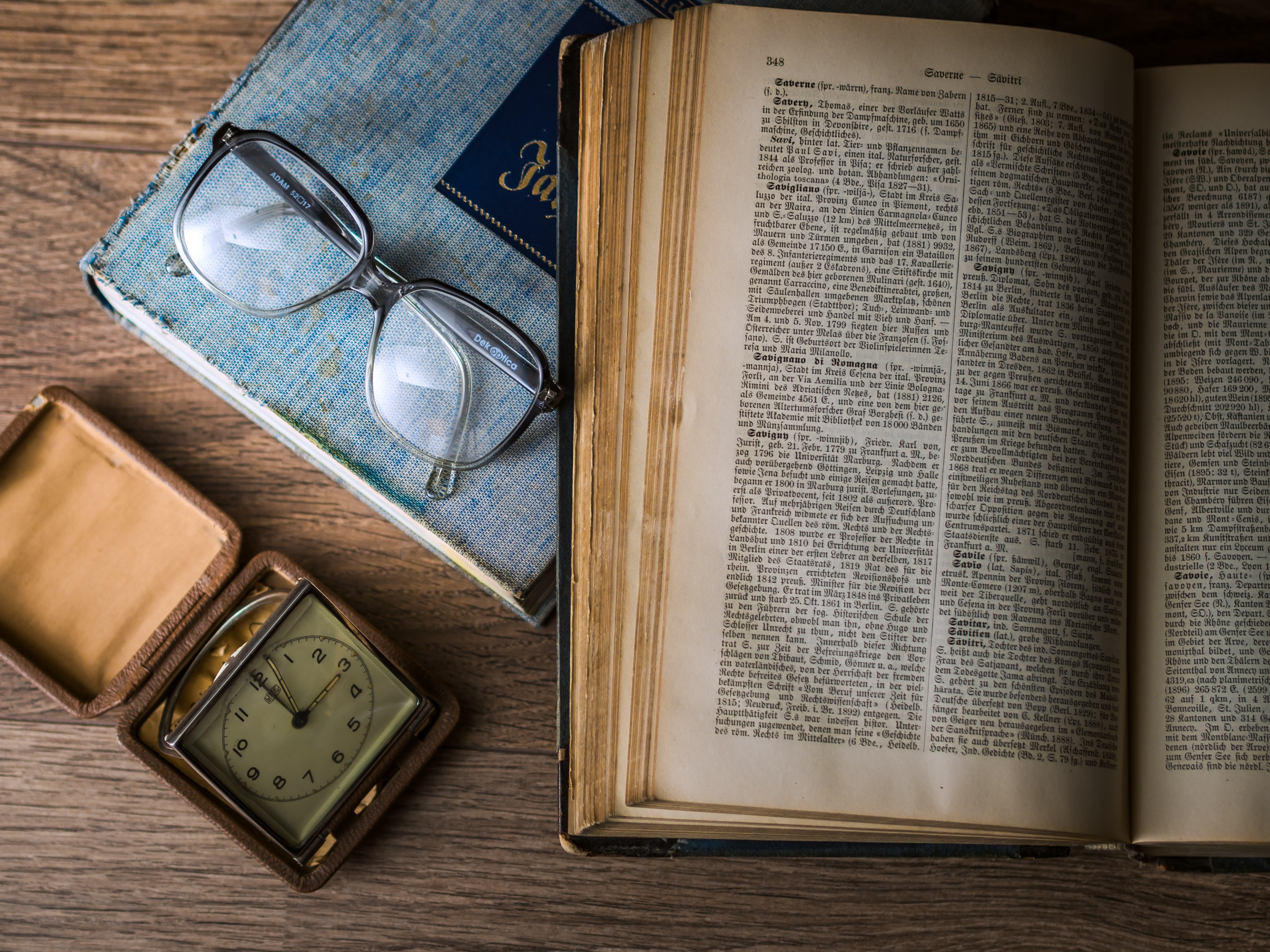 knowledge book library glasses textbook 4k, HD Wallpaper