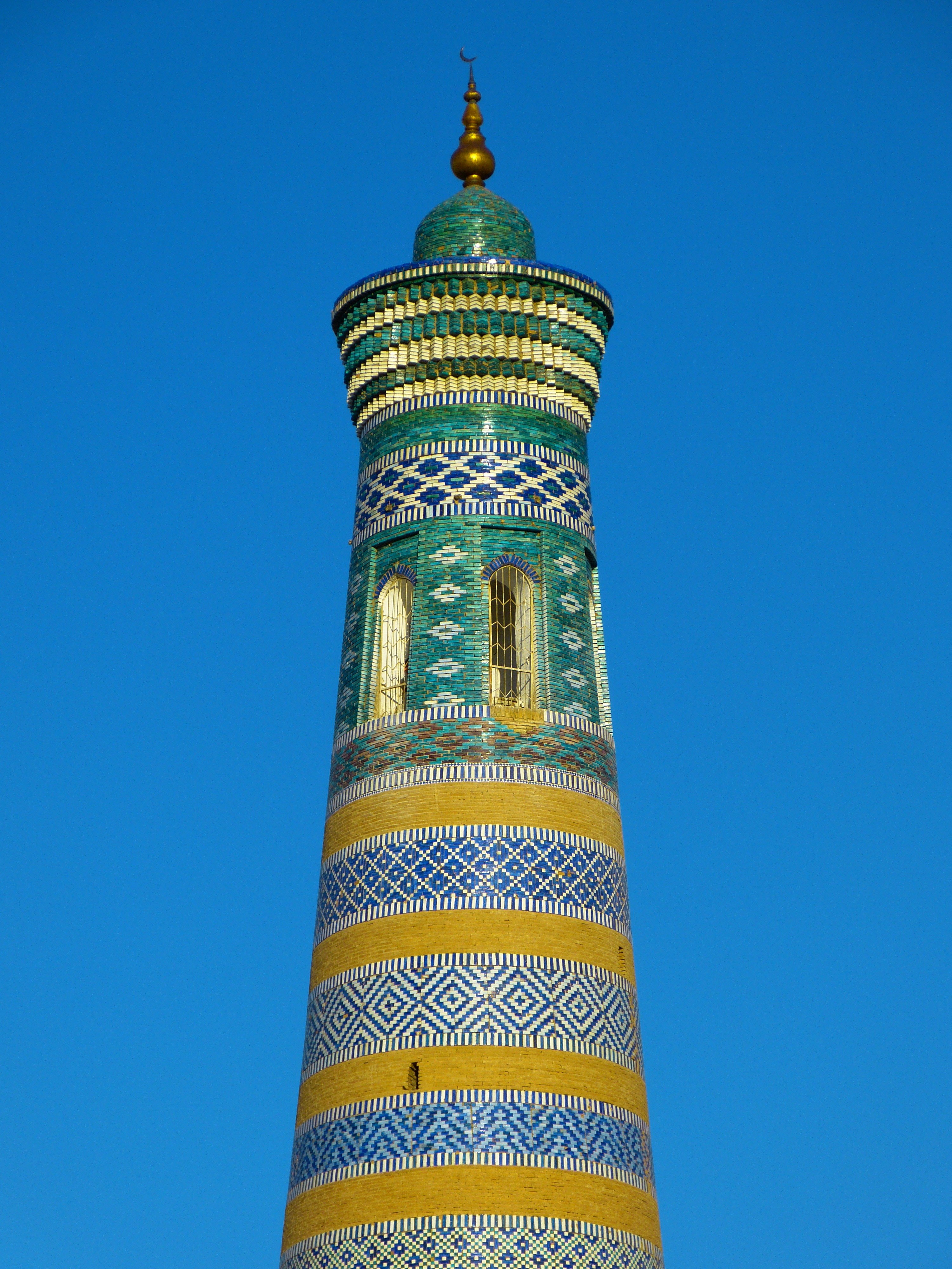 khiva kihva minaret chodja islam minaret 4k, Phone HD Wallpaper