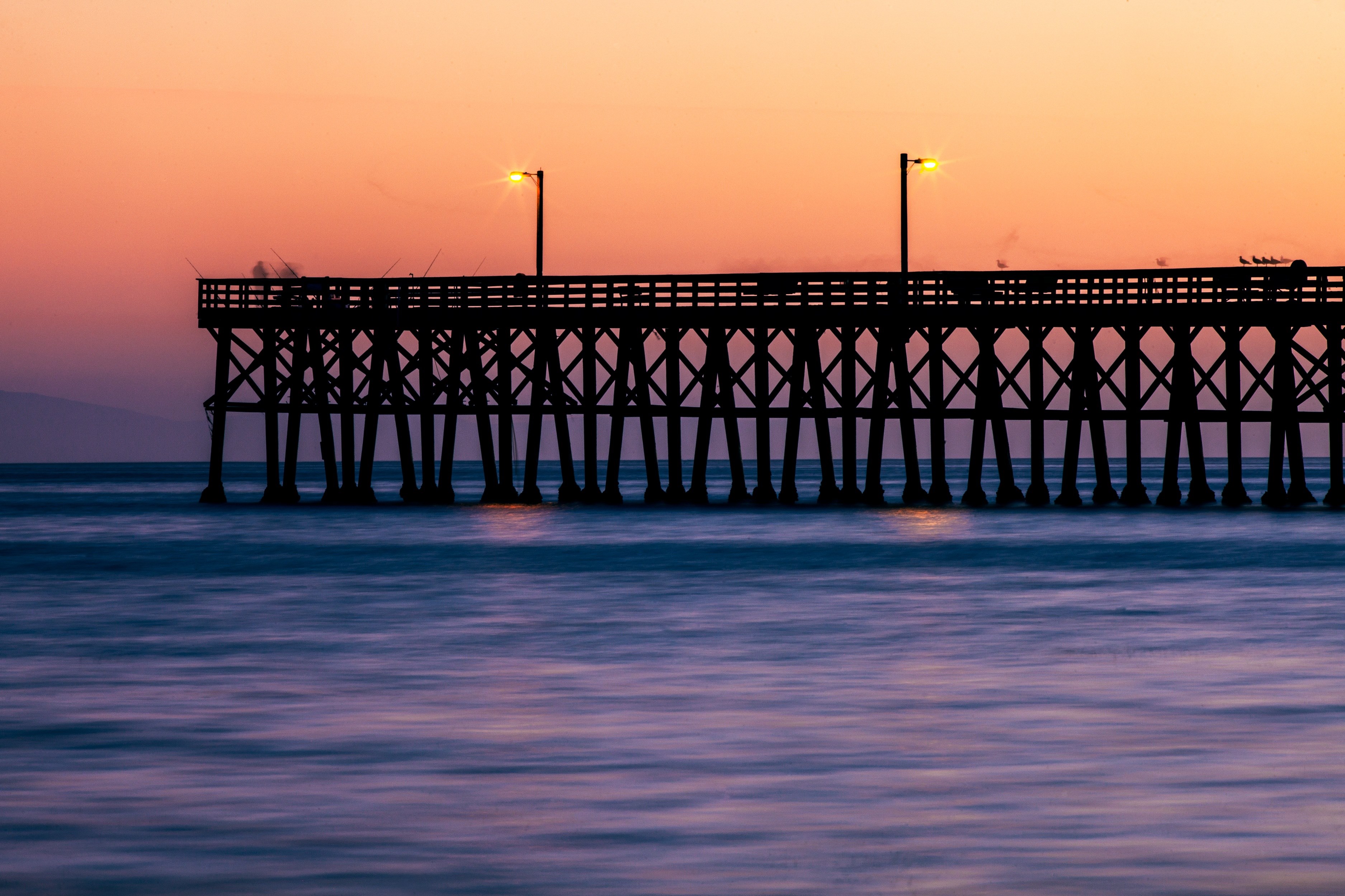 jetty water ocean sunset sea nature pier 4k, HD Wallpaper