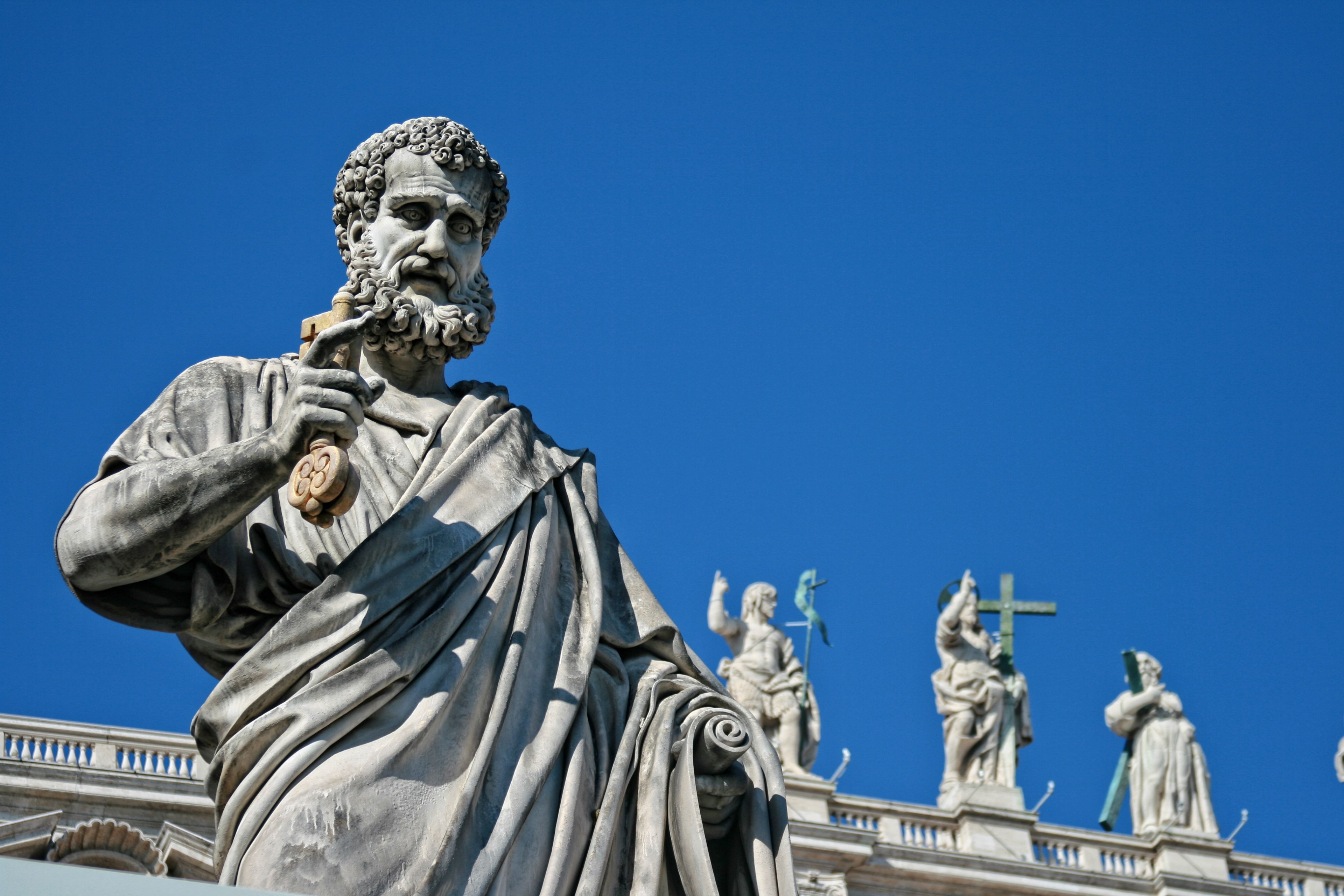 italy rome vatican saint pierre sculpture 4k, HD Wallpaper