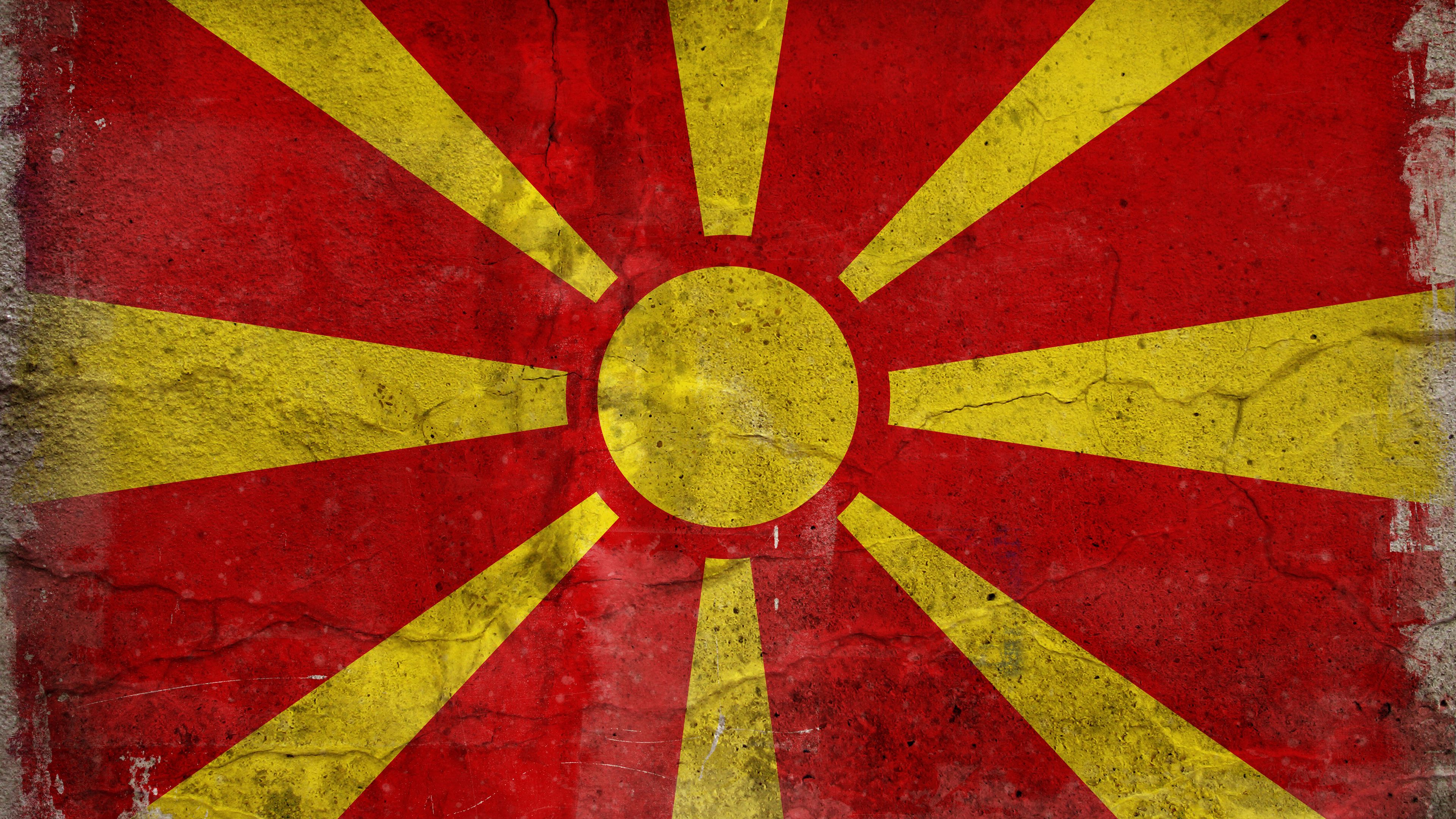 flag, macedonia, color, texture, spot, 4k, HD Wallpaper