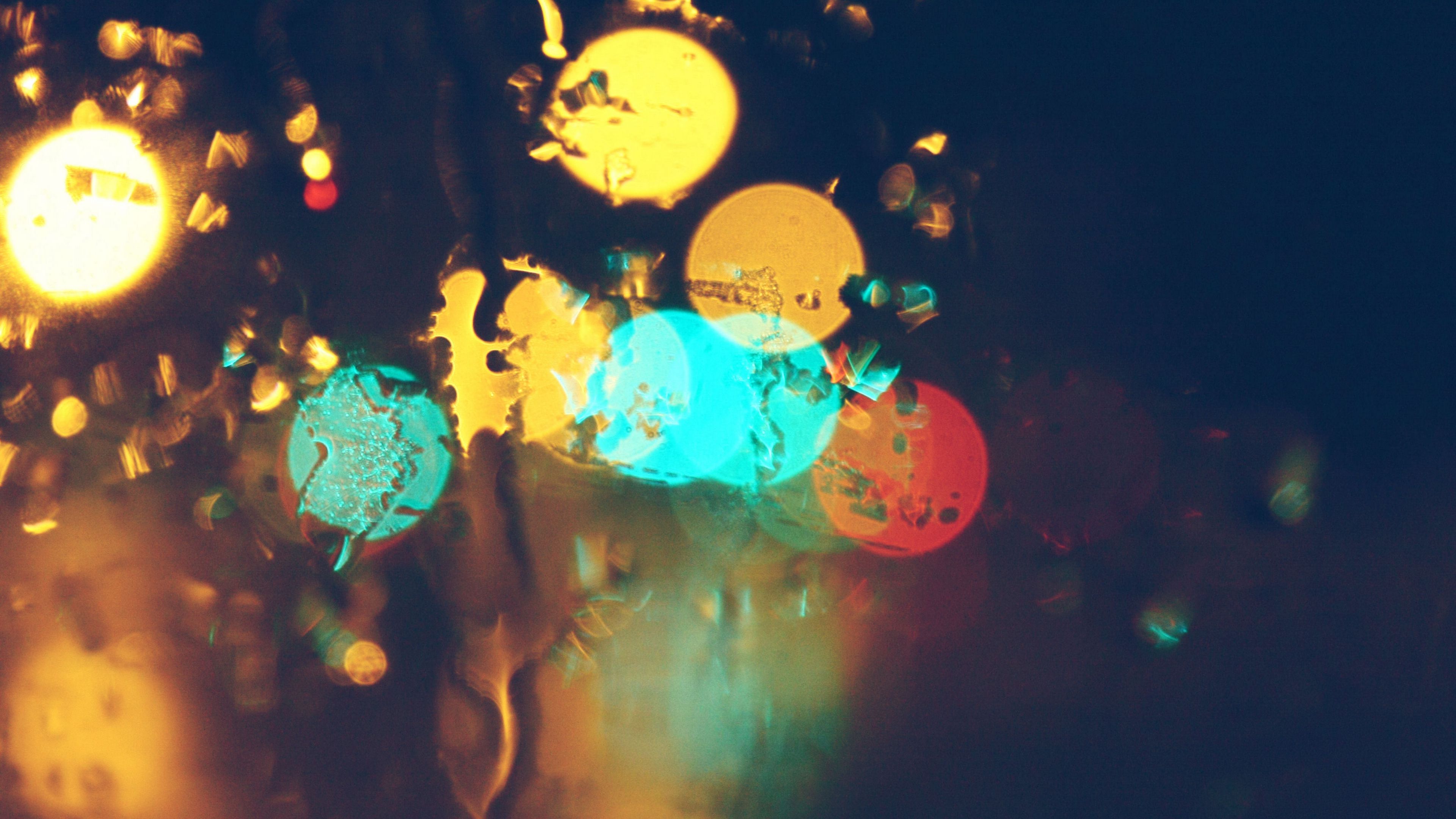 glare, surface, circles, colorful, 4k, HD Wallpaper