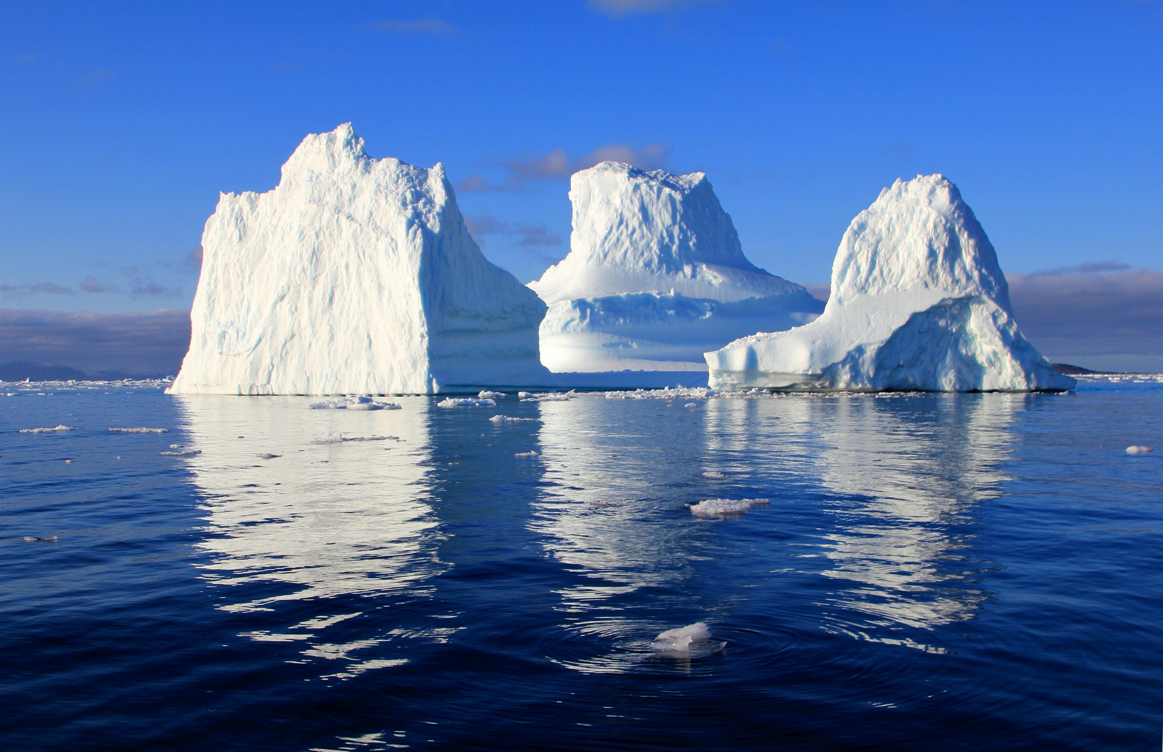iceberg water sea mirroring nature solar 4k, HD Wallpaper