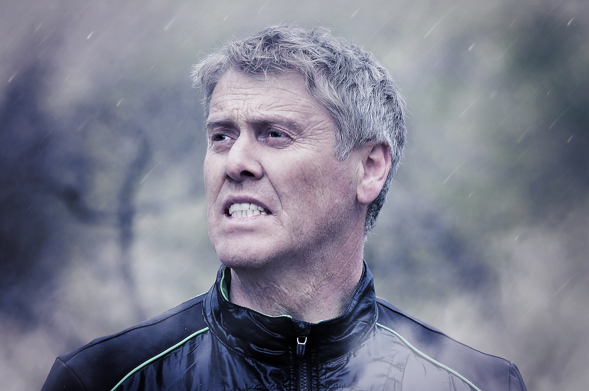 human man face fog rain out view portrait 4k, HD Wallpaper